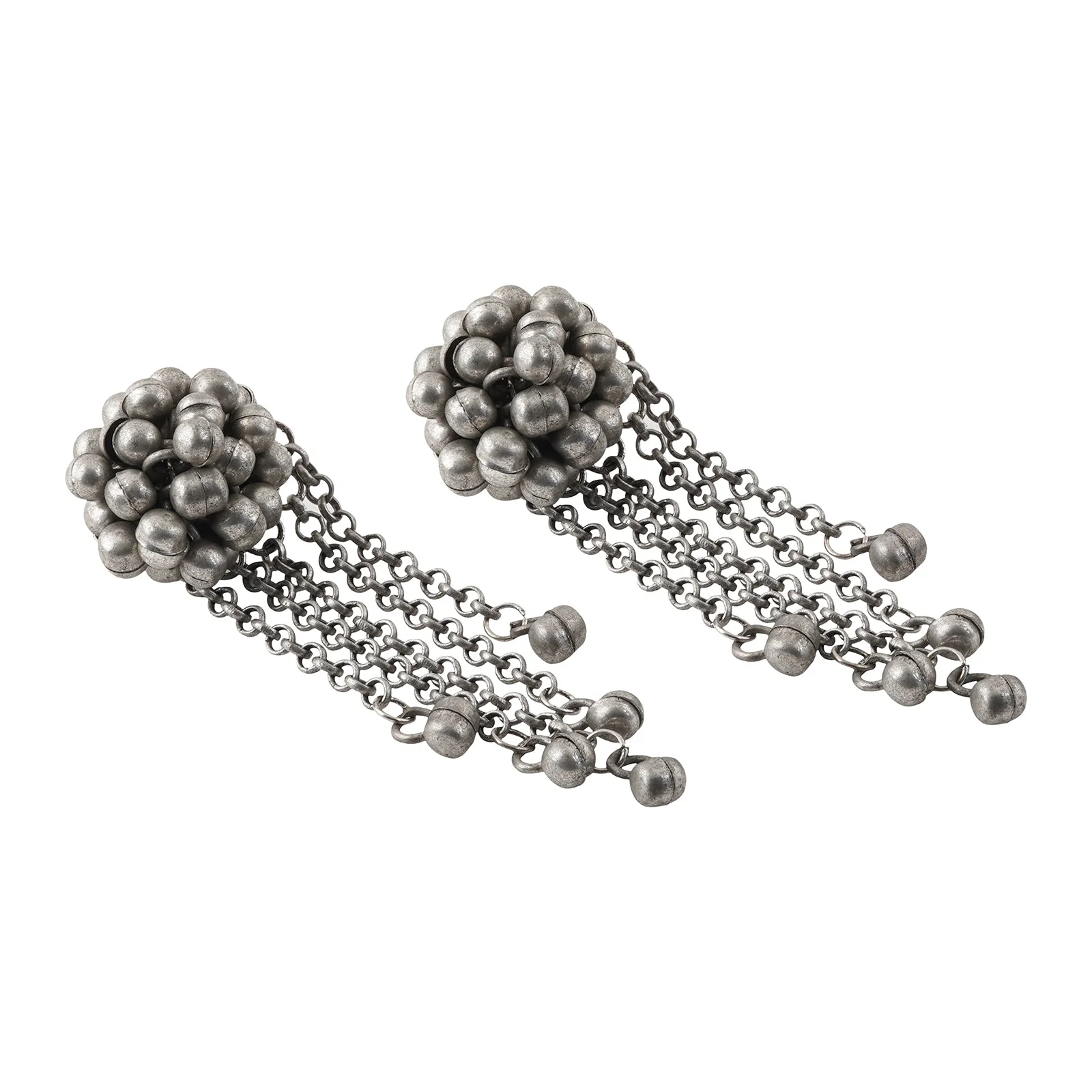Teejh Aabida Ghungroo Silver Oxidised Earring - Image 4
