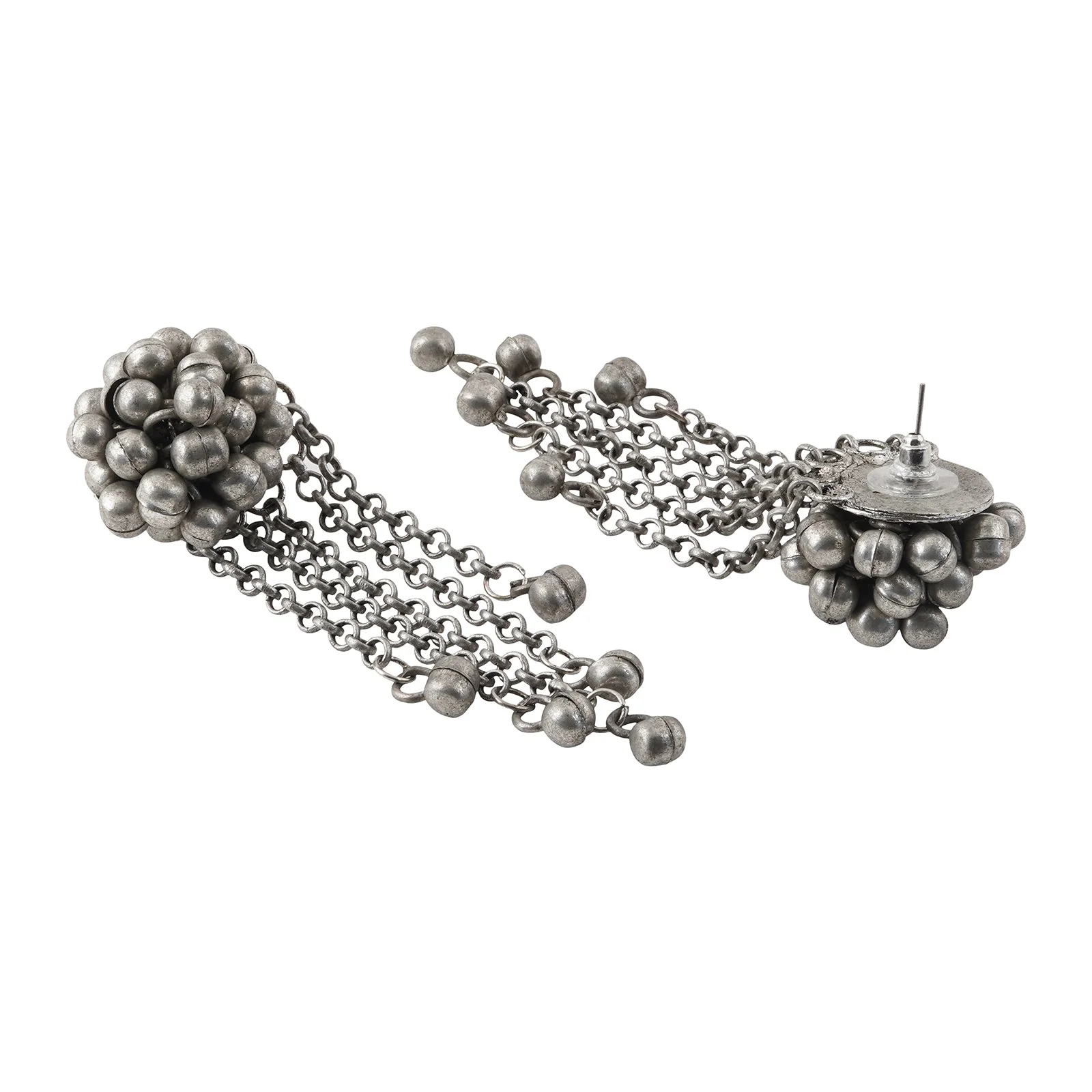 Teejh Aabida Ghungroo Silver Oxidised Earring - Image 5