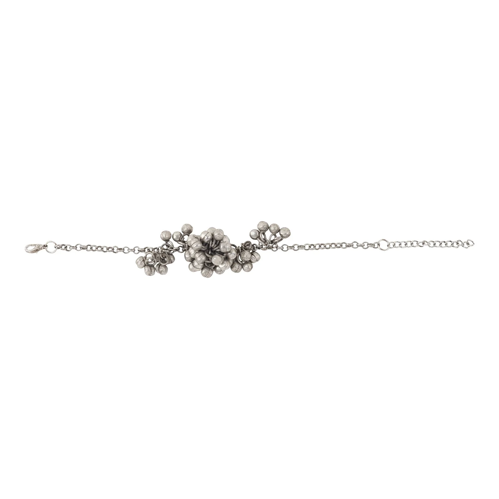 Teejh Aafrah Ghungroo Silver Oxidised Bracelet - Image 3