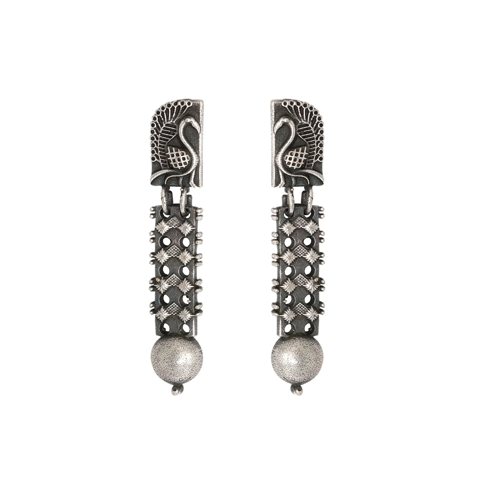 Teejh Aalina Silver Oxidised Earrings - Image 3
