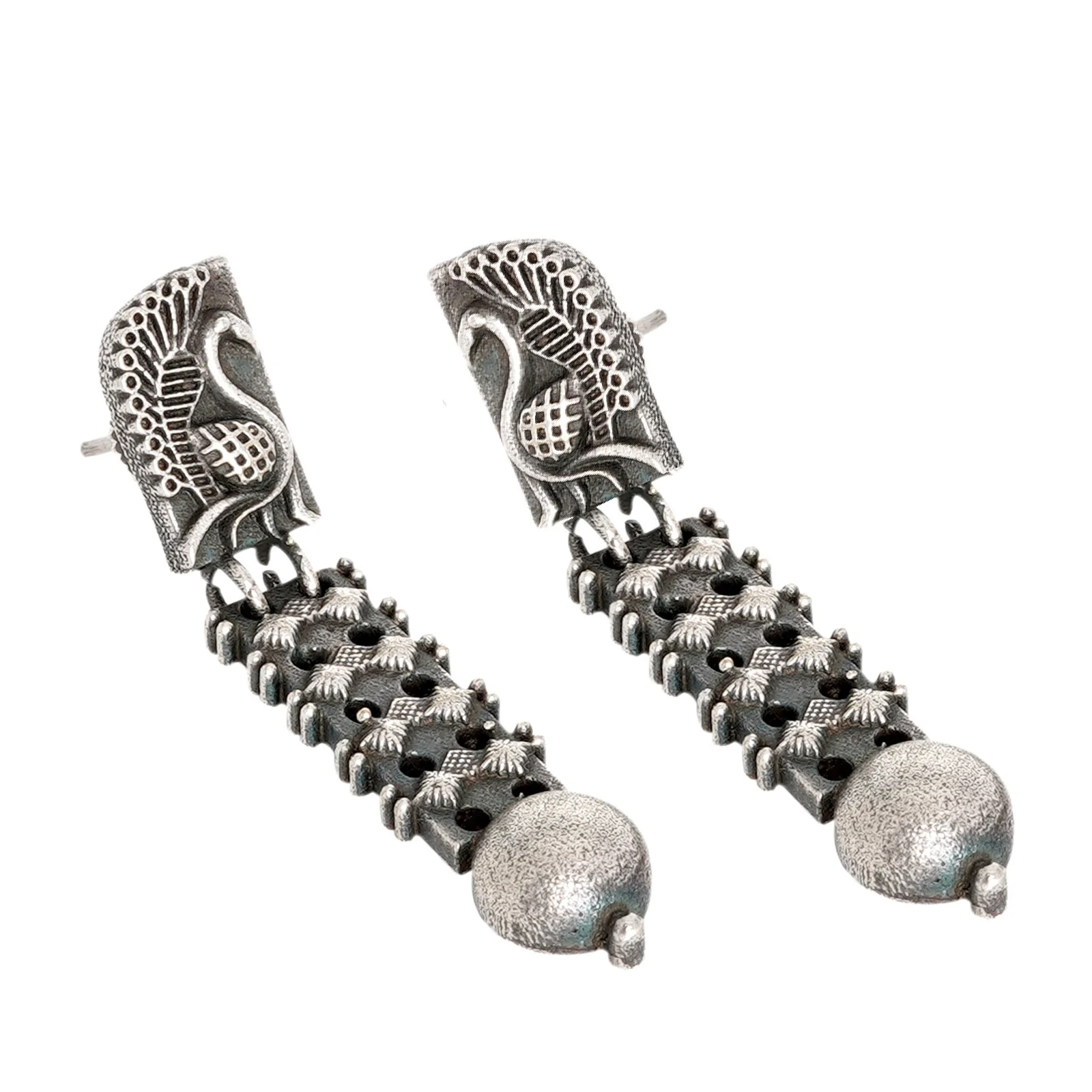 Teejh Aalina Silver Oxidised Earrings - Image 4
