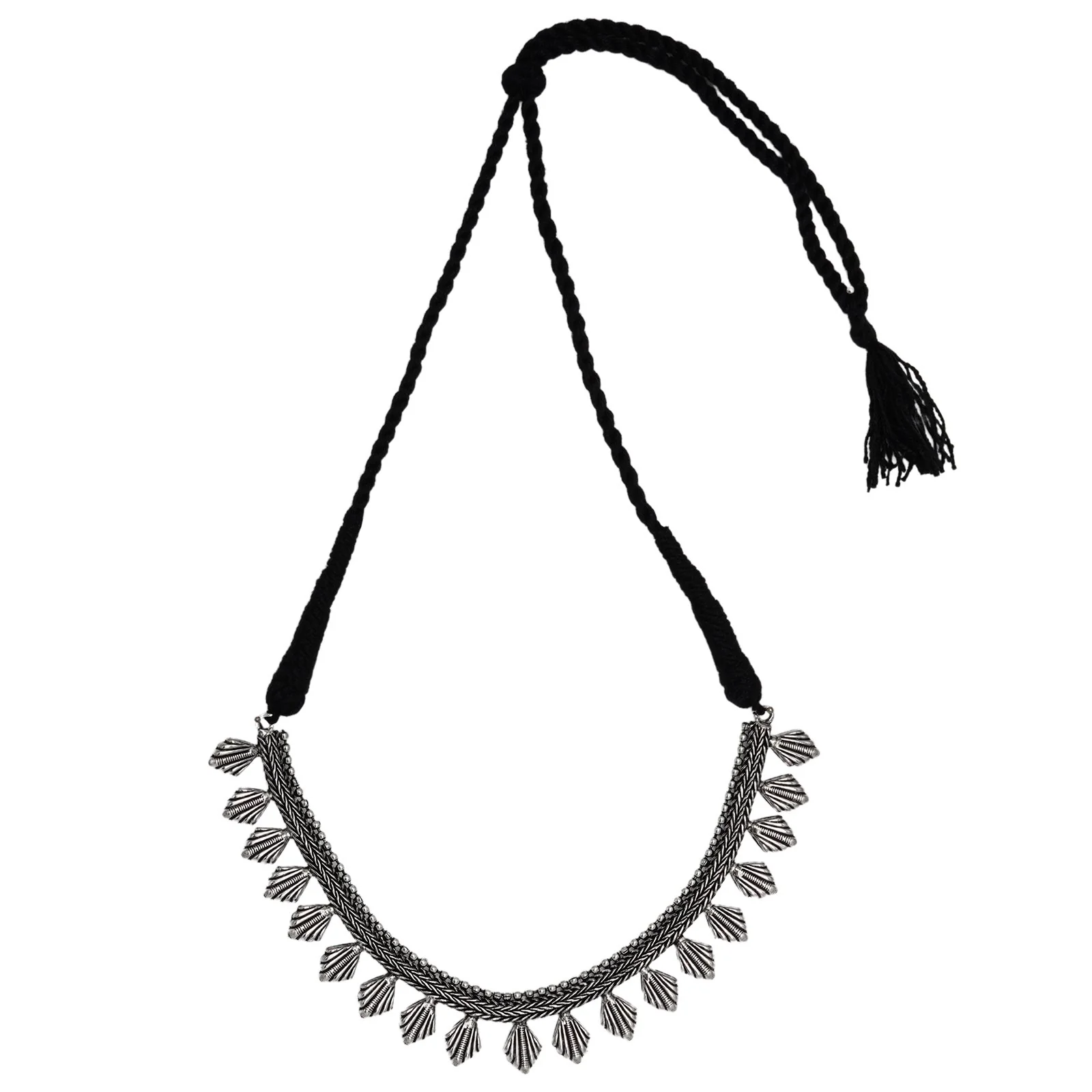 Teejh Aaloka Silver Oxidised  Choker Necklace Set - Image 5