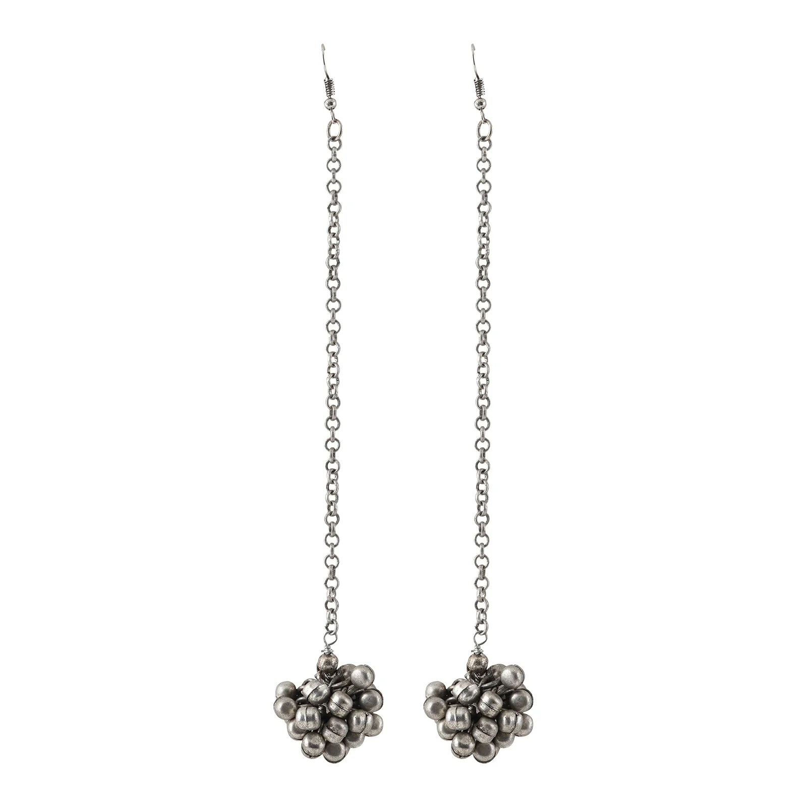 Teejh Aamna Ghungroo Silver Oxidised Earring - Image 3