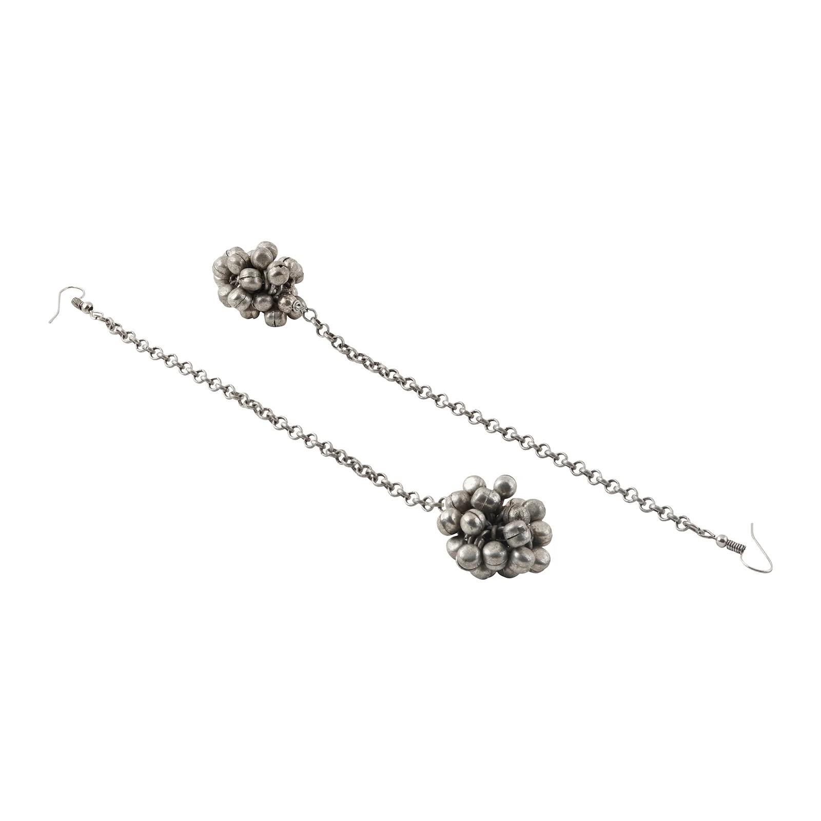 Teejh Aamna Ghungroo Silver Oxidised Earring - Image 5