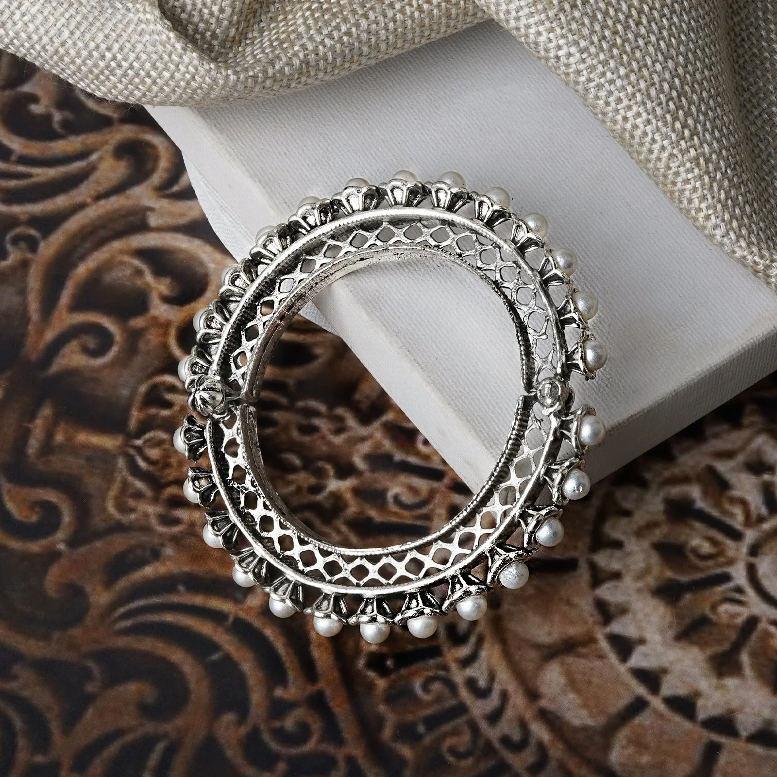 Teejh Aanika Silver Oxidised Bracelet - Image 2