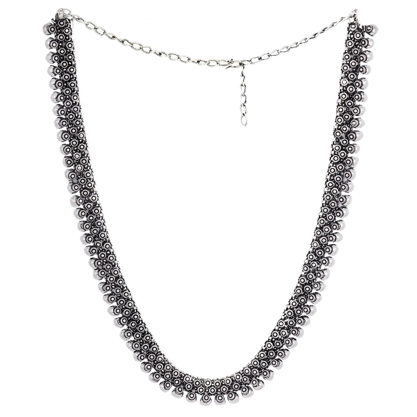 Teejh Aanshi Long Ethnic Silver Oxidised Necklace - Image 3