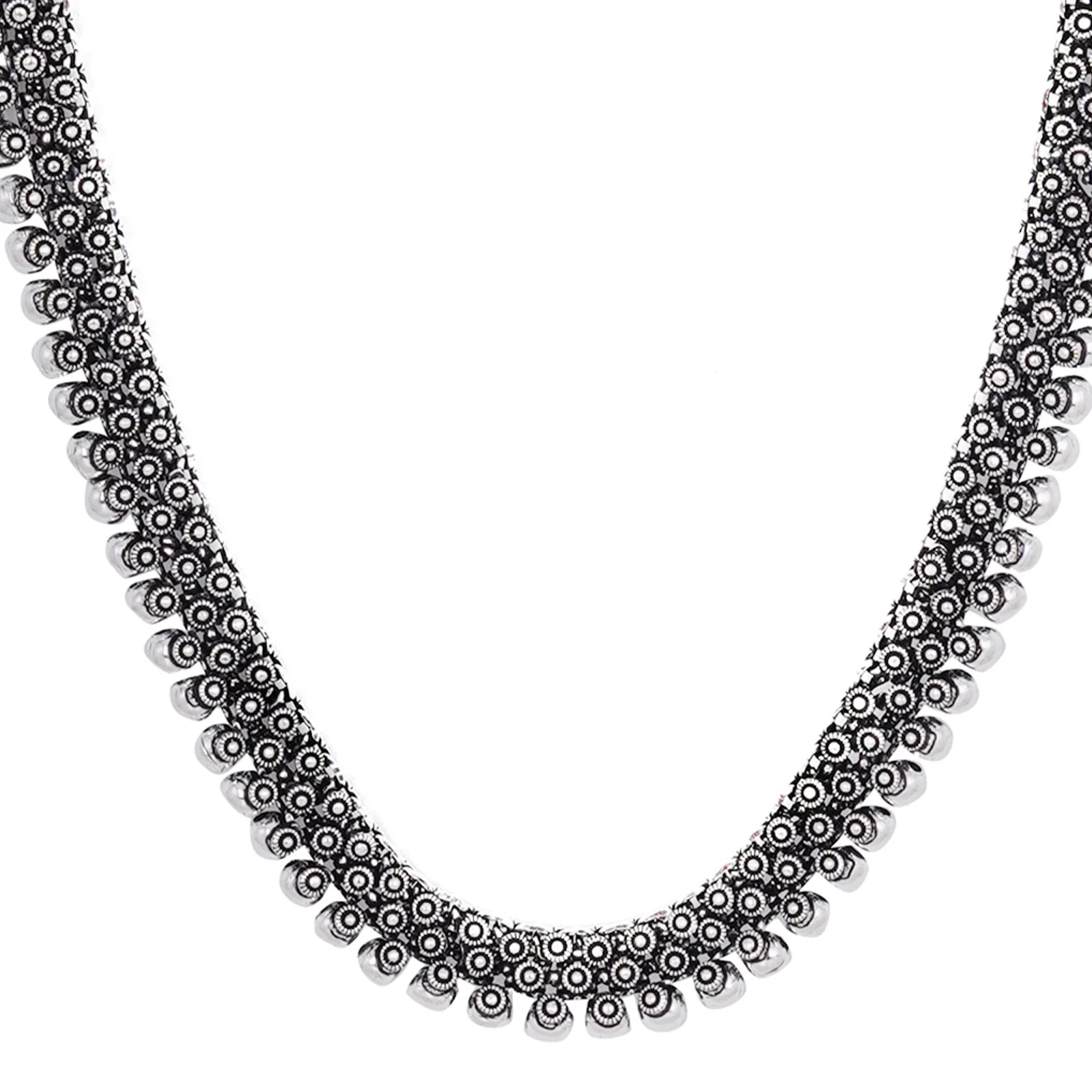 Teejh Aanshi Long Ethnic Silver Oxidised Necklace - Image 4