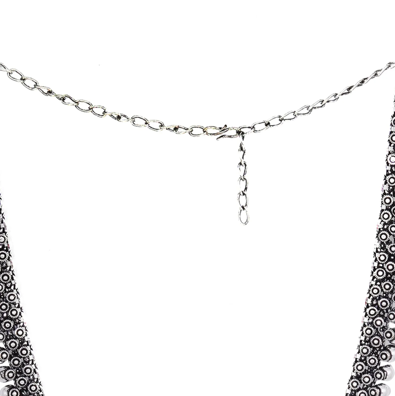 Teejh Aanshi Long Ethnic Silver Oxidised Necklace - Image 6