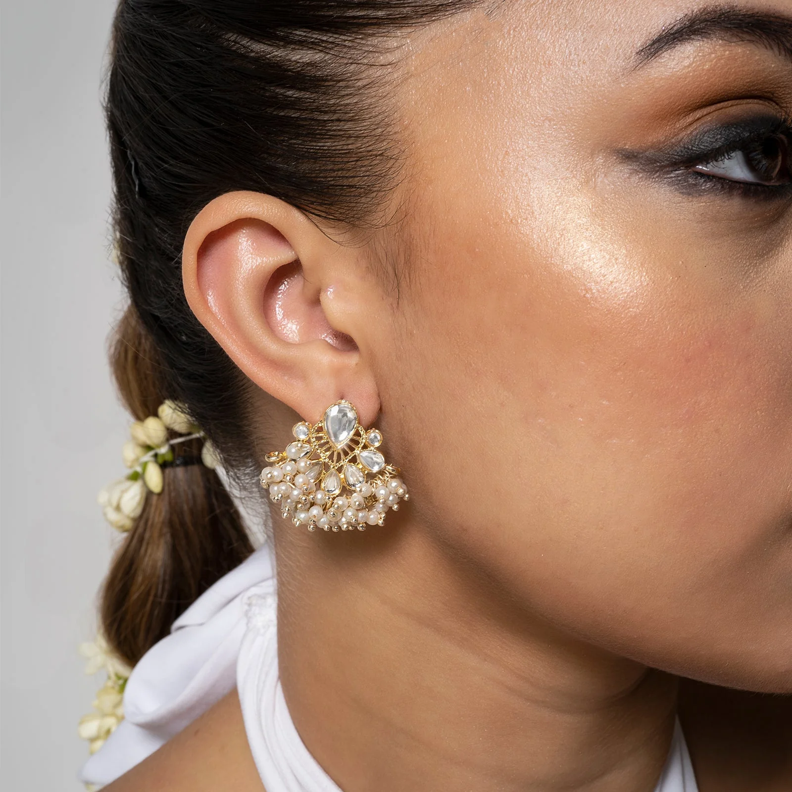 Teejh Aarohi Pearl and Polki Earring - Image 2