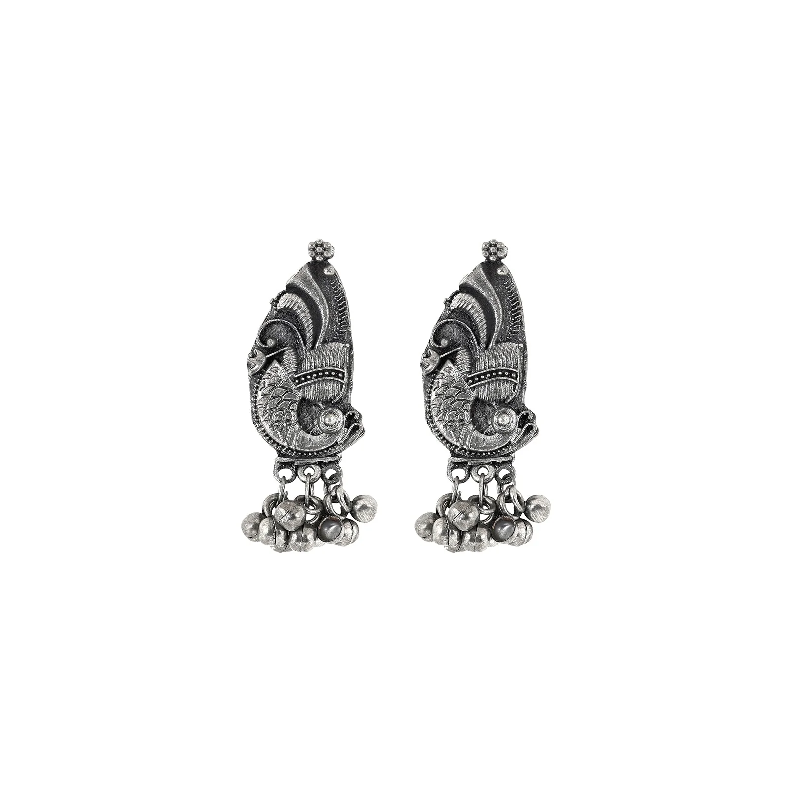 Teejh Aarthi Silver Oxidised Necklace Set - Image 7