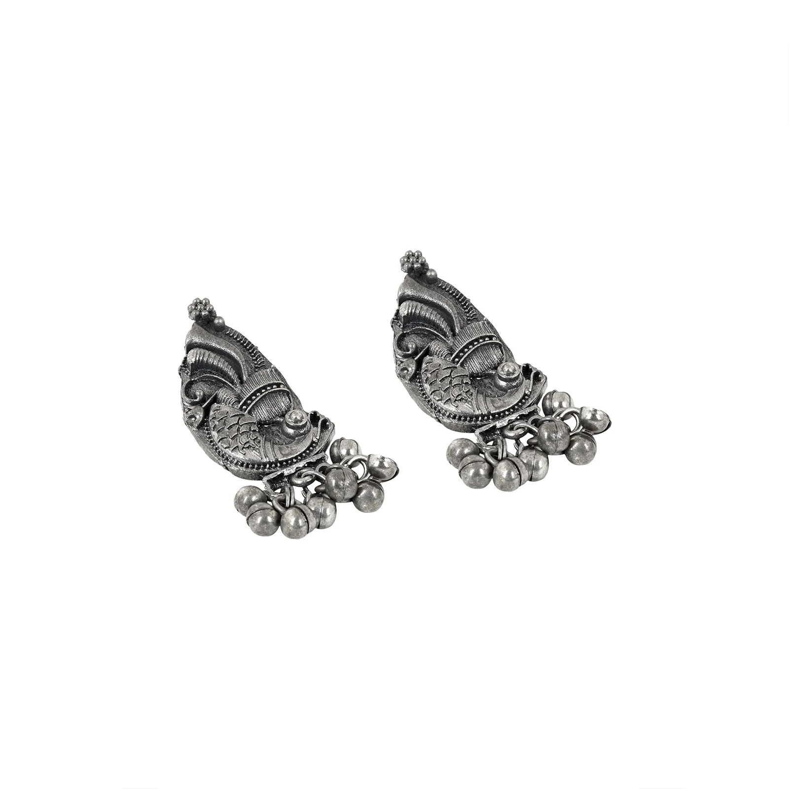 Teejh Aarthi Silver Oxidised Necklace Set - Image 8
