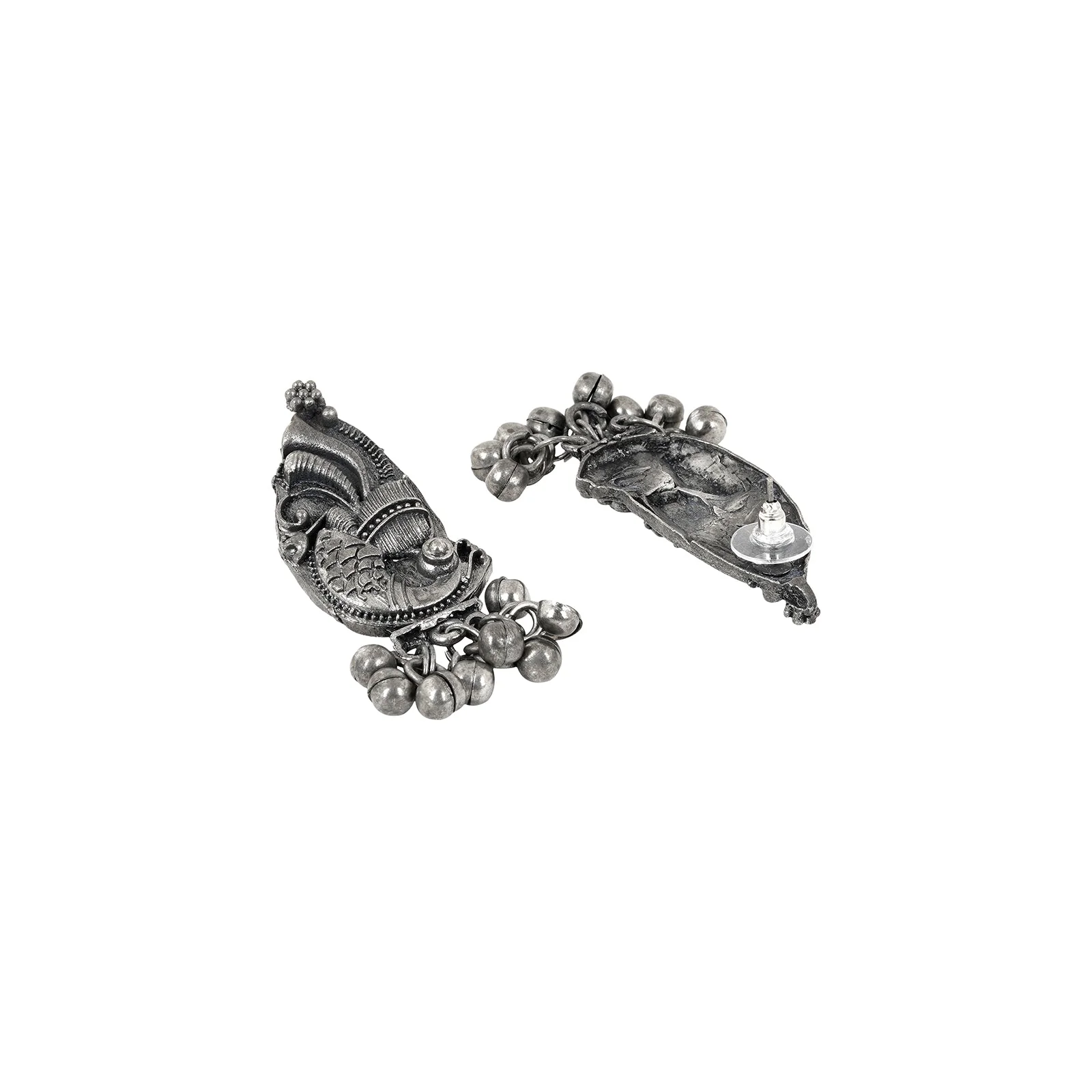 Teejh Aarthi Silver Oxidised Necklace Set - Image 9