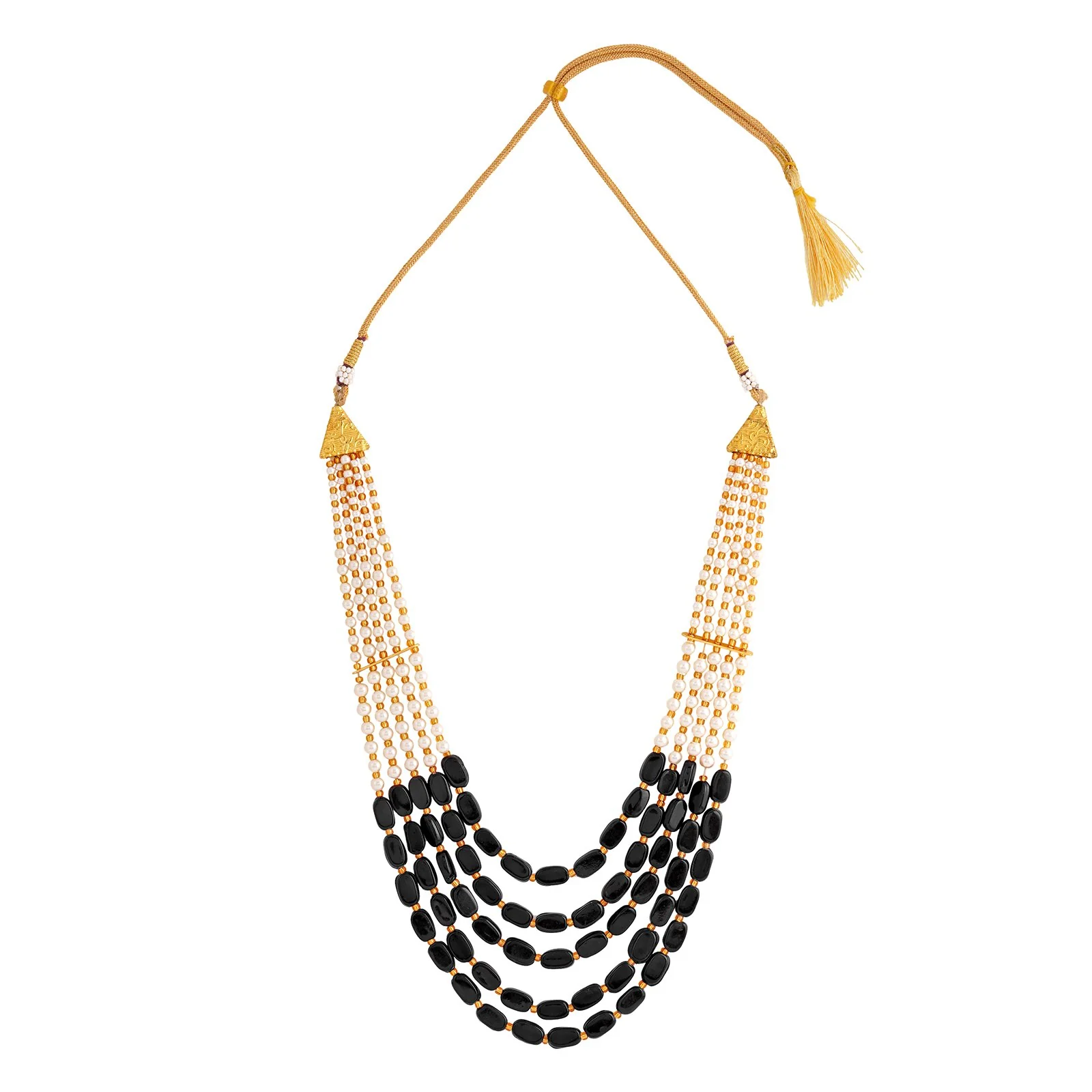 Teejh Aarushi Black Bead and Pearl Necklace - Image 2