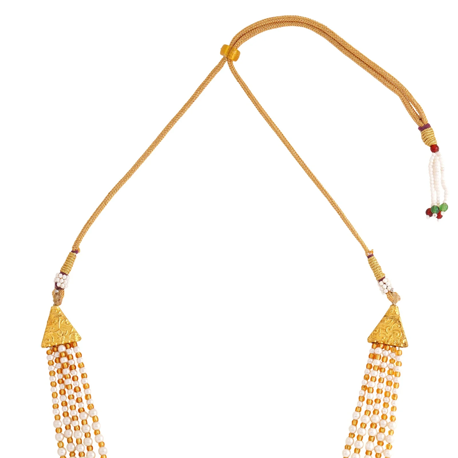 Teejh Aarushi Green Bead And Pearl Necklace - Image 3