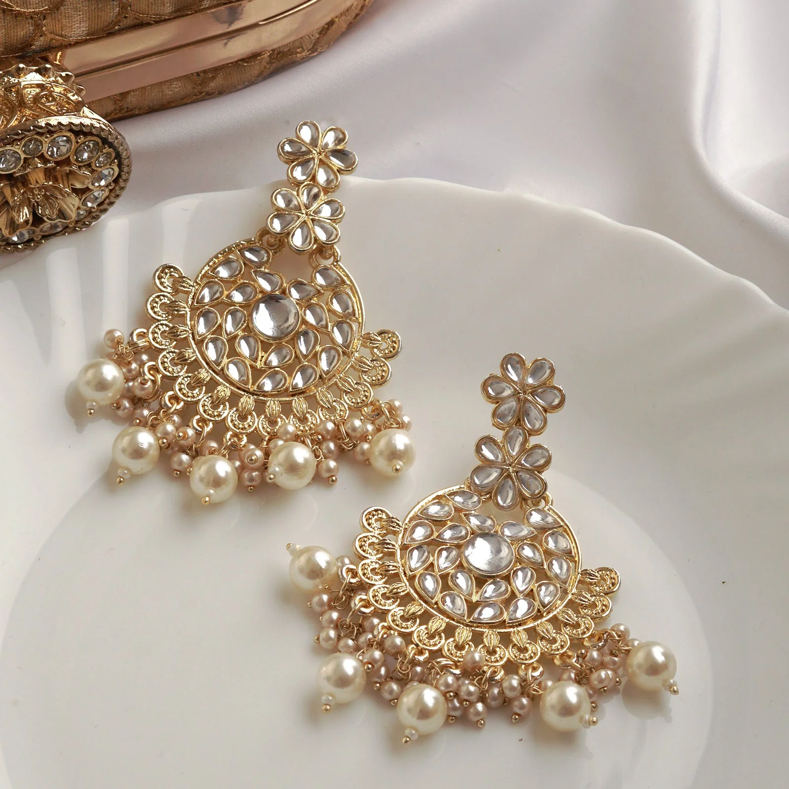 Teejh Aashnaa Pearl and Polki Earring - Image 2