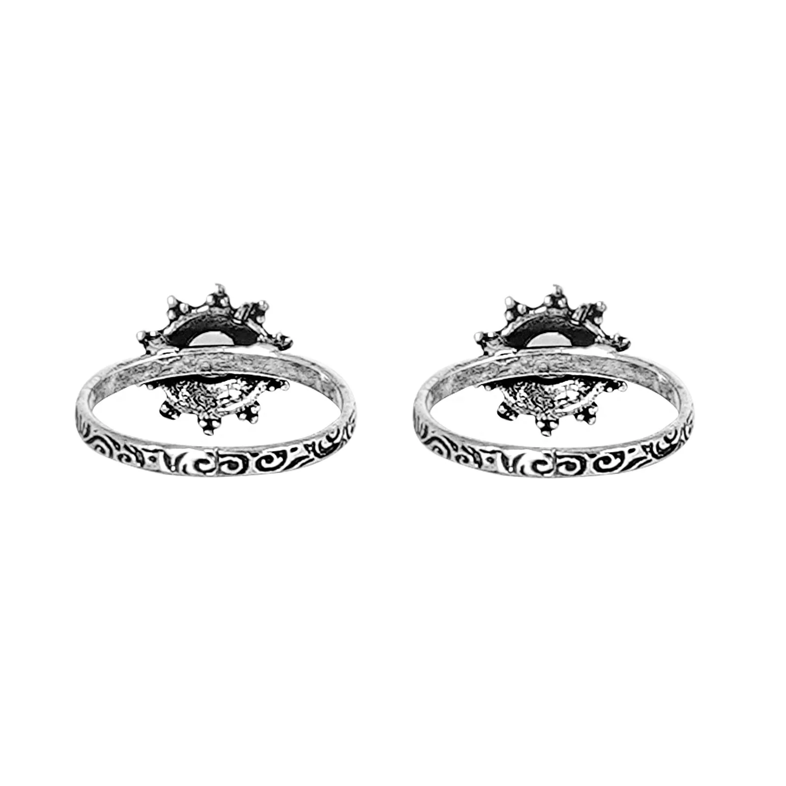 Teejh Aashvi White Silver Oxidised Toe Rings - Image 4