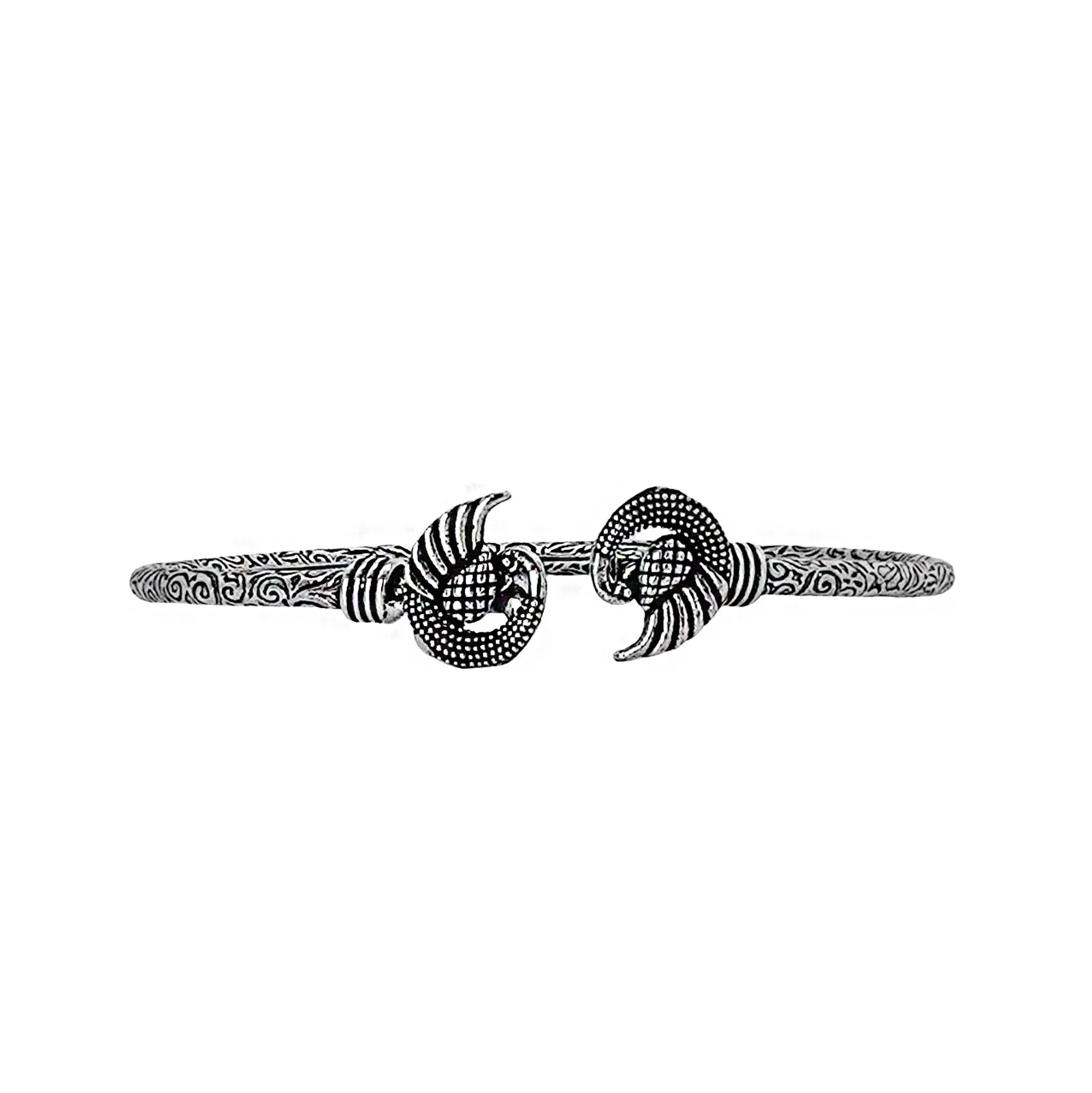 Teejh Aastha Silver Oxidised Peacock Bracelet - Image 4