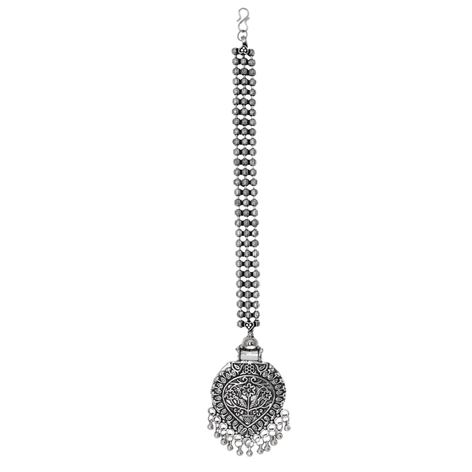 Teejh Adeela Silver Oxidised Maang Tika - Image 3