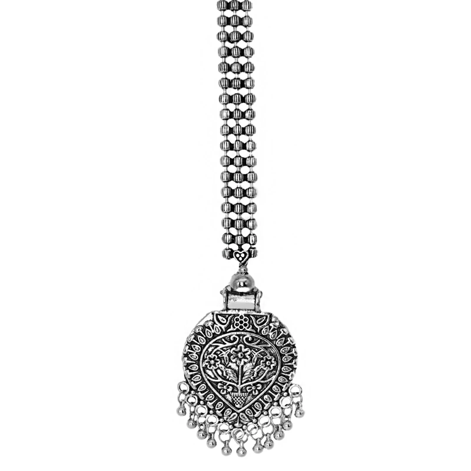 Teejh Adeela Silver Oxidised Maang Tika - Image 4