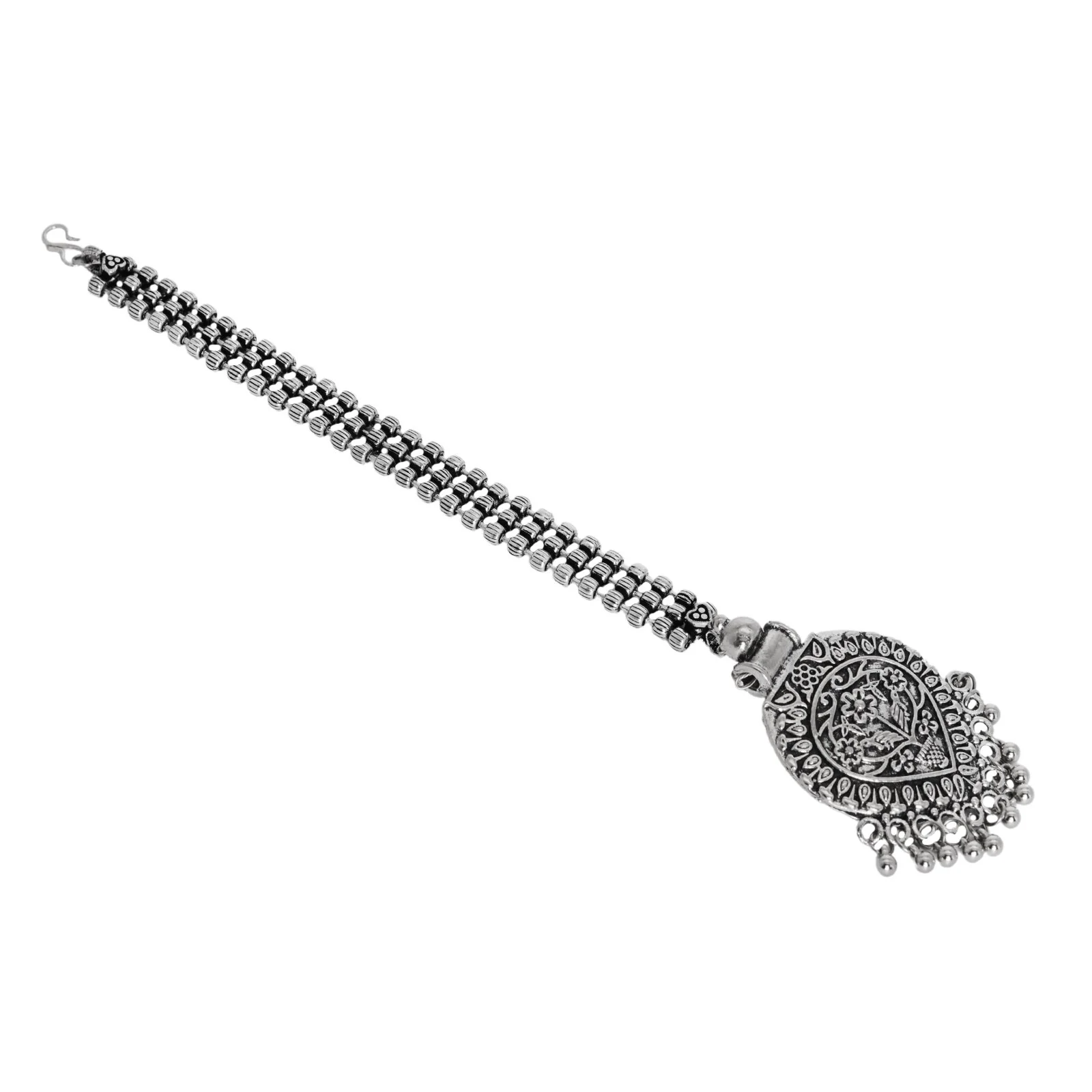 Teejh Adeela Silver Oxidised Maang Tika - Image 5