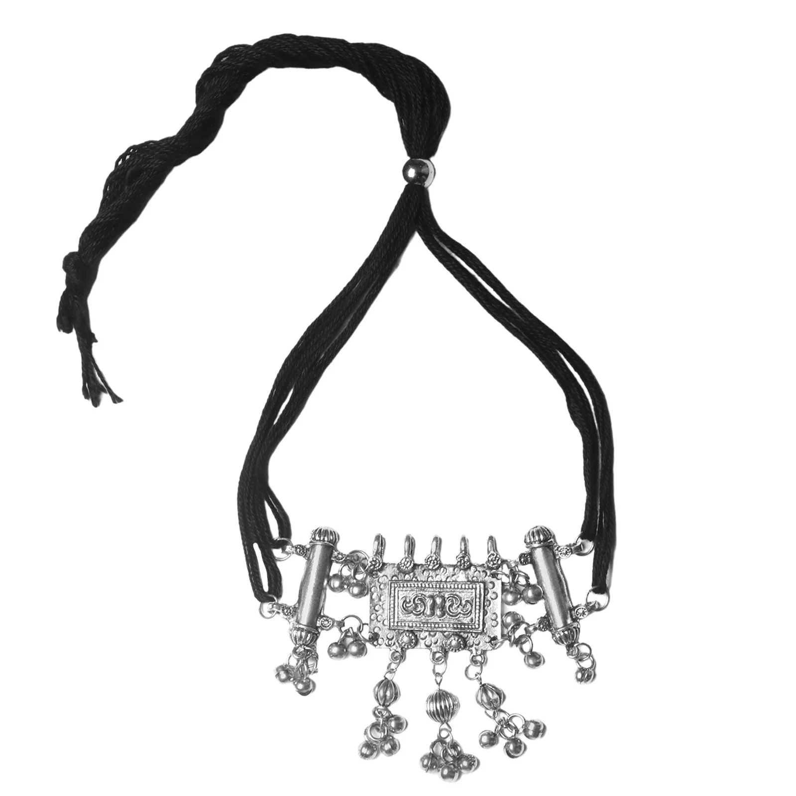 Teejh Adweta Silver Oxidised Choker Necklace - Image 3