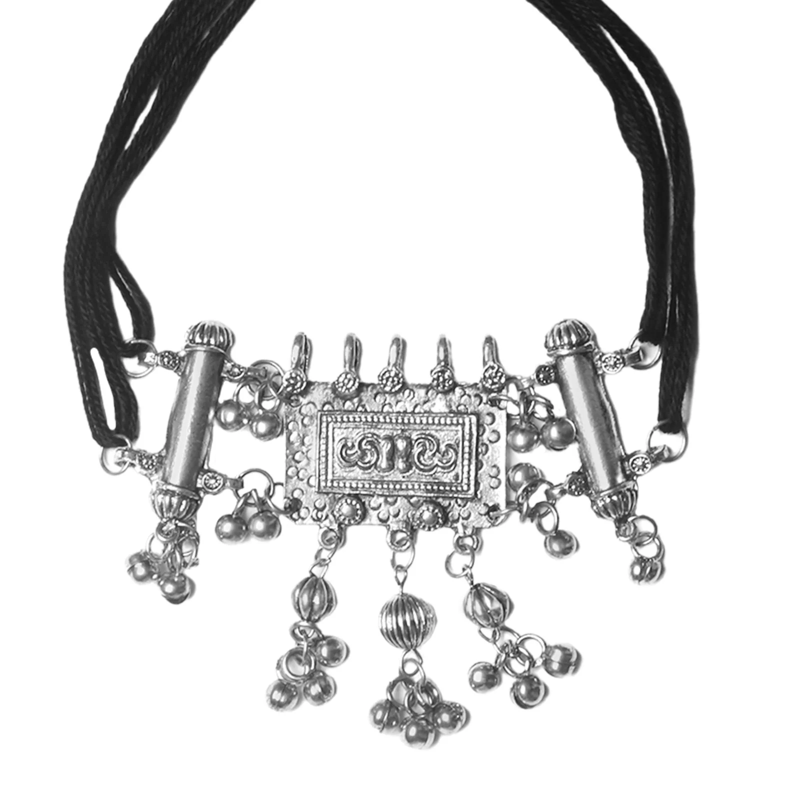 Teejh Adweta Silver Oxidised Choker Necklace - Image 4