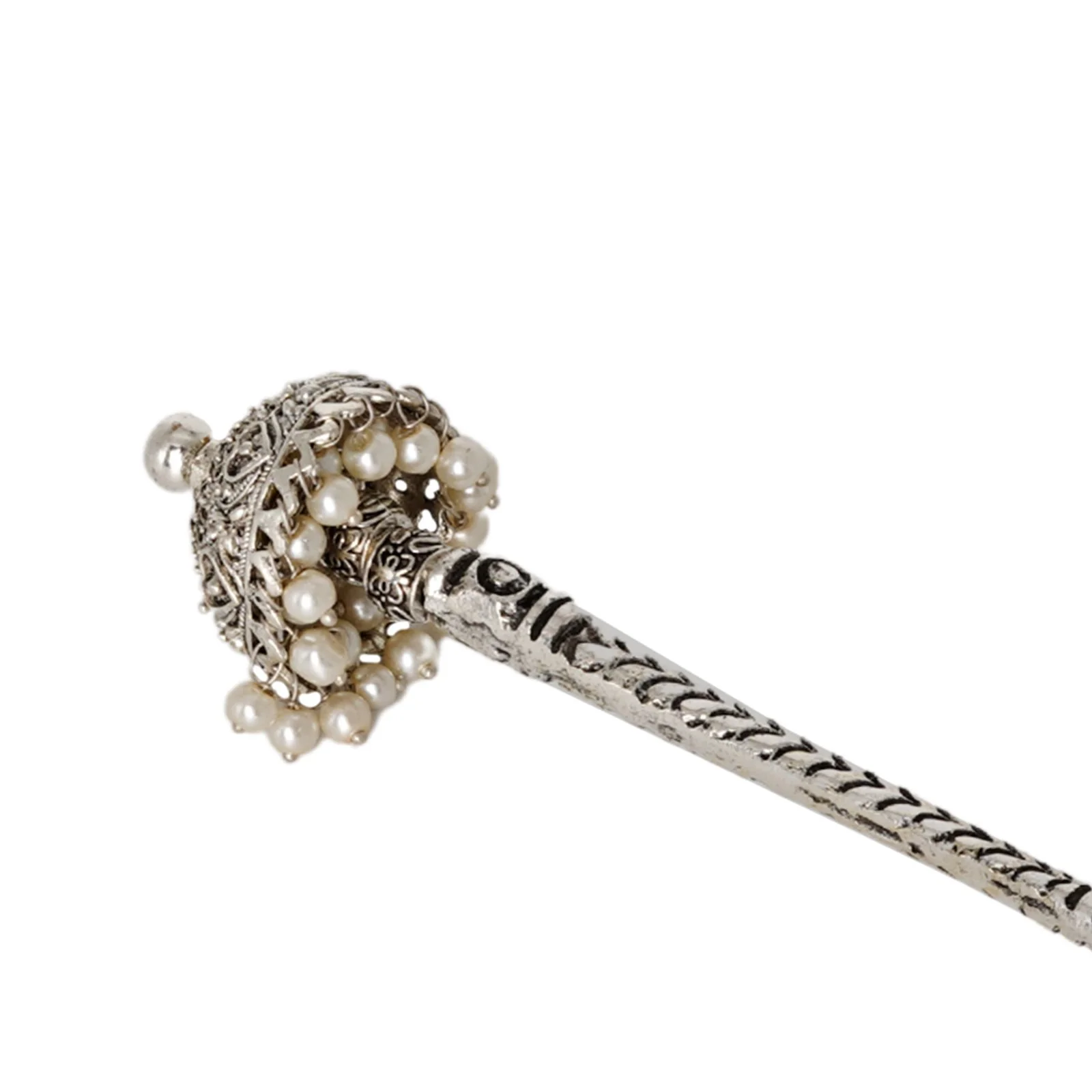 Teejh Adyaksha Silver Oxidised Hairpin - Image 5
