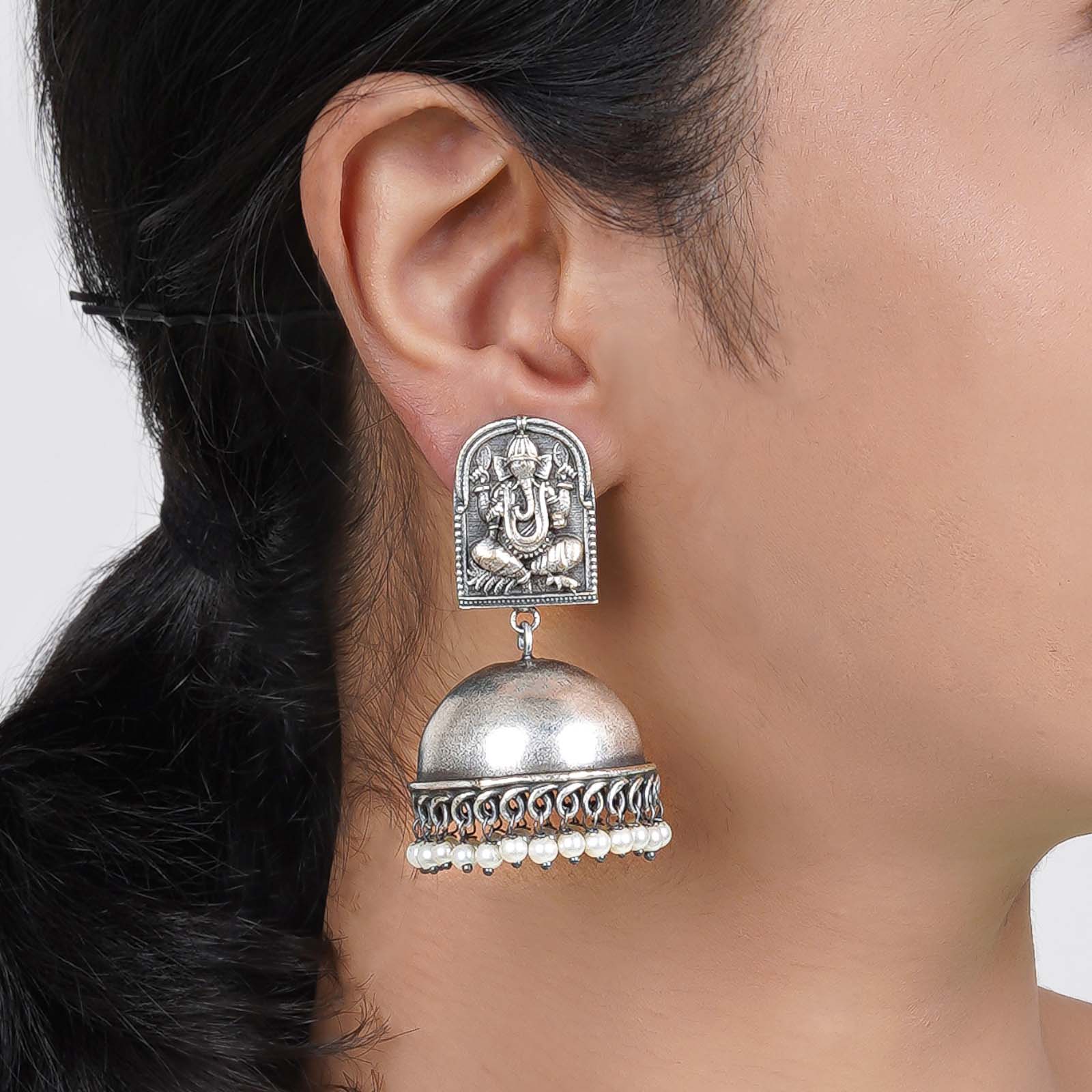Teejh Aesha Silver Oxidised Earring - Image 2