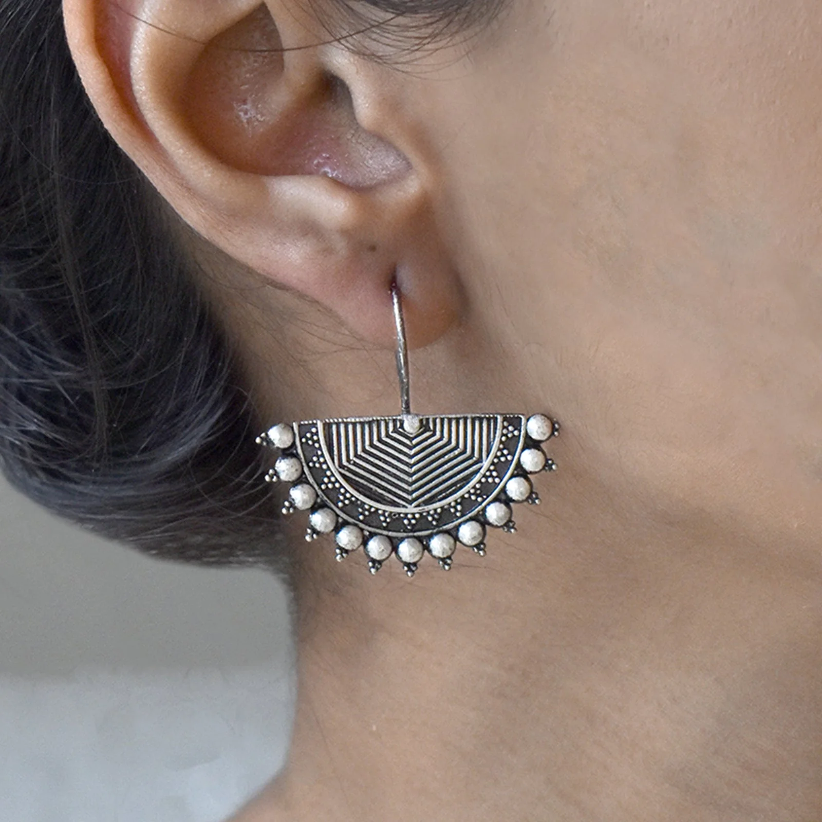 Teejh Aiyra Silver Oxidised Earrings - Image 2