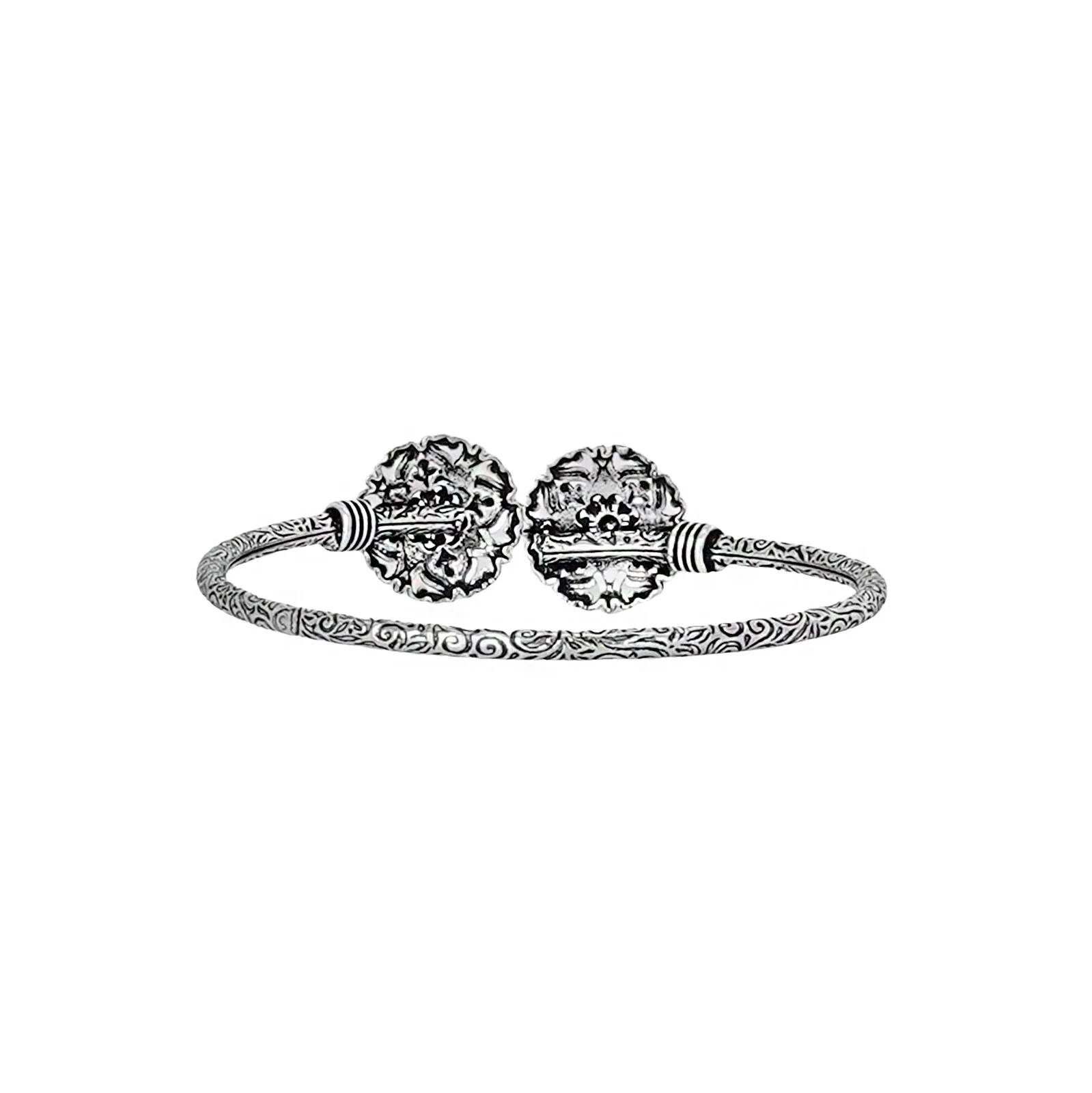 Teejh Akansha Silver Oxidised Floral Bracelet - Image 6