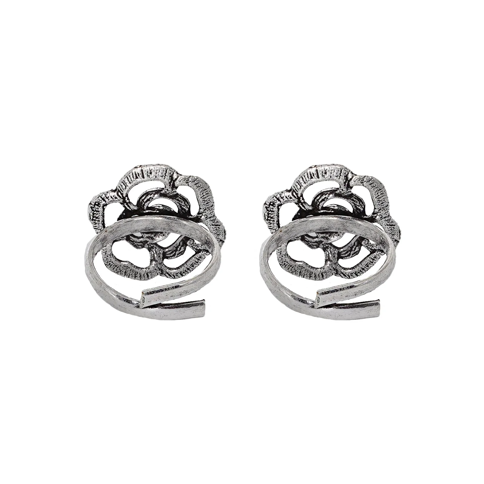 Teejh Akhila Silver Oxidised Toe Rings - Image 5
