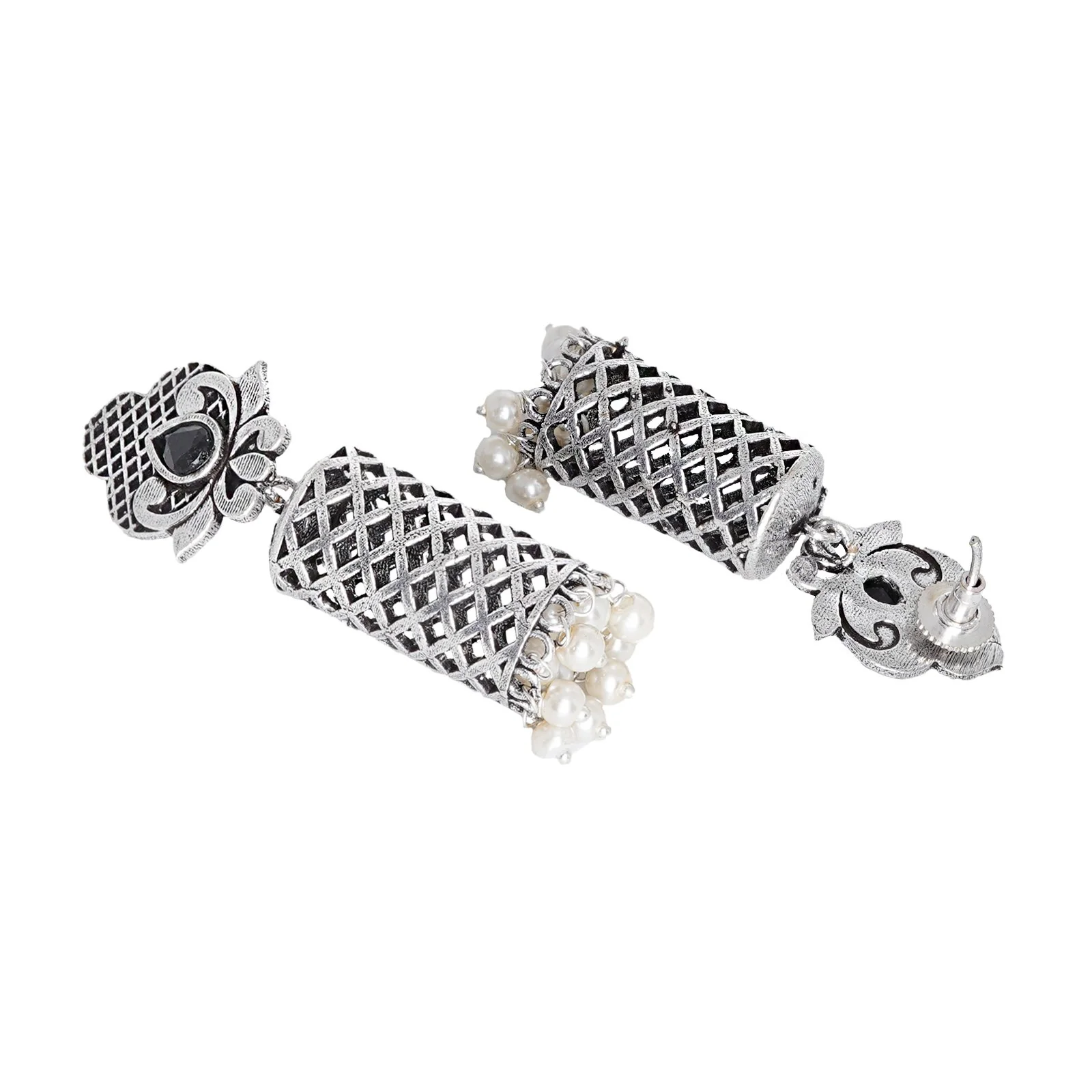 Teejh Akshara Silver Oxidised Earrings - Image 5