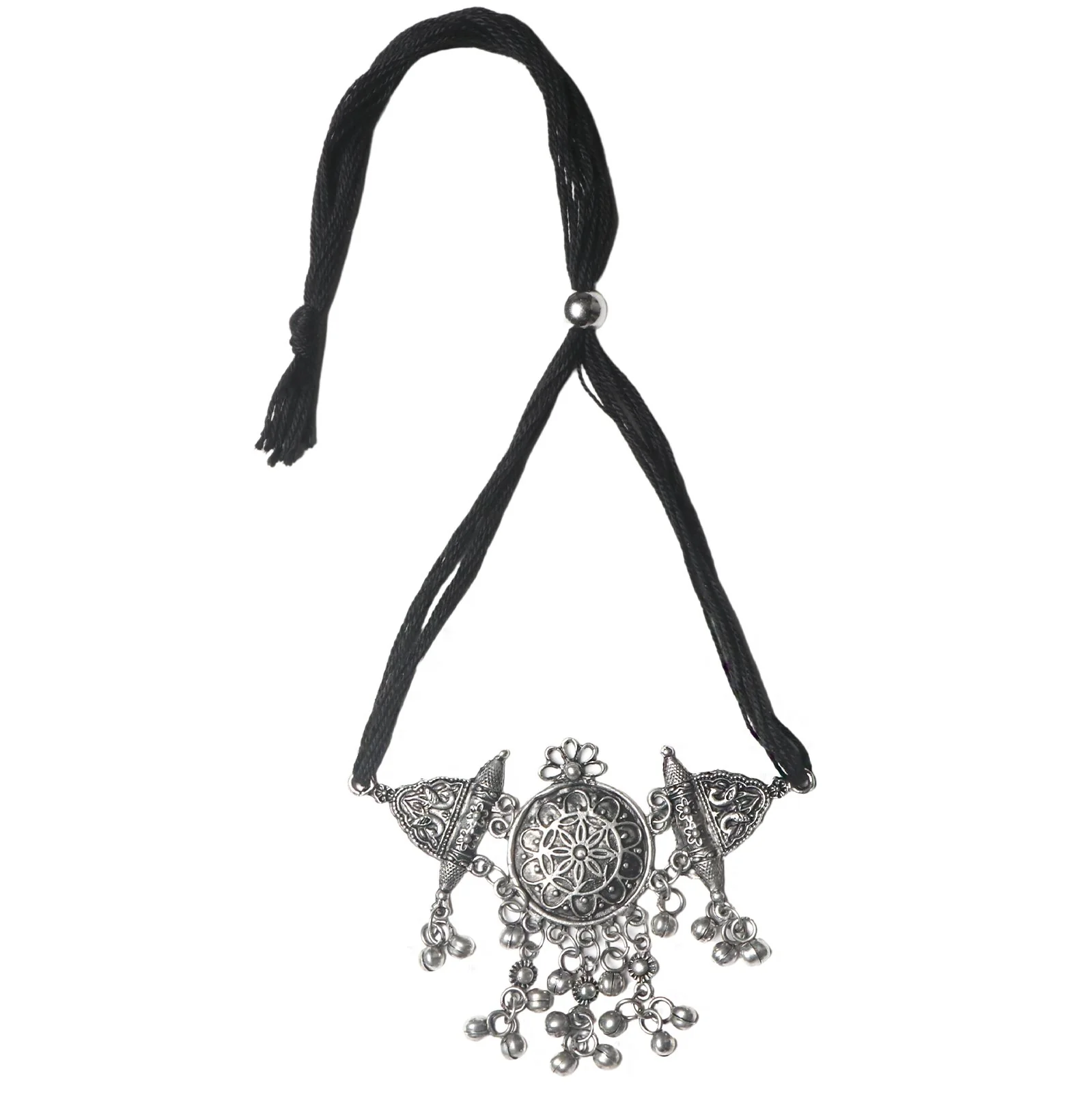 Teejh Amrita Silver Oxidised Choker Necklace - Image 3