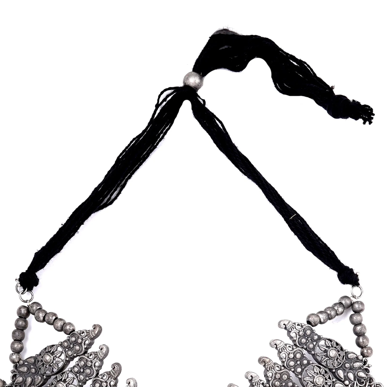 Teejh Anay Antique Silver Polish Choker Necklace Set - Image 8