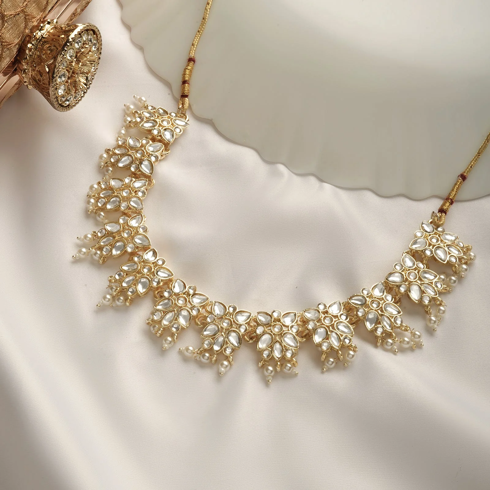 Teejh Anuka Pearl and Polki Necklace - Image 2