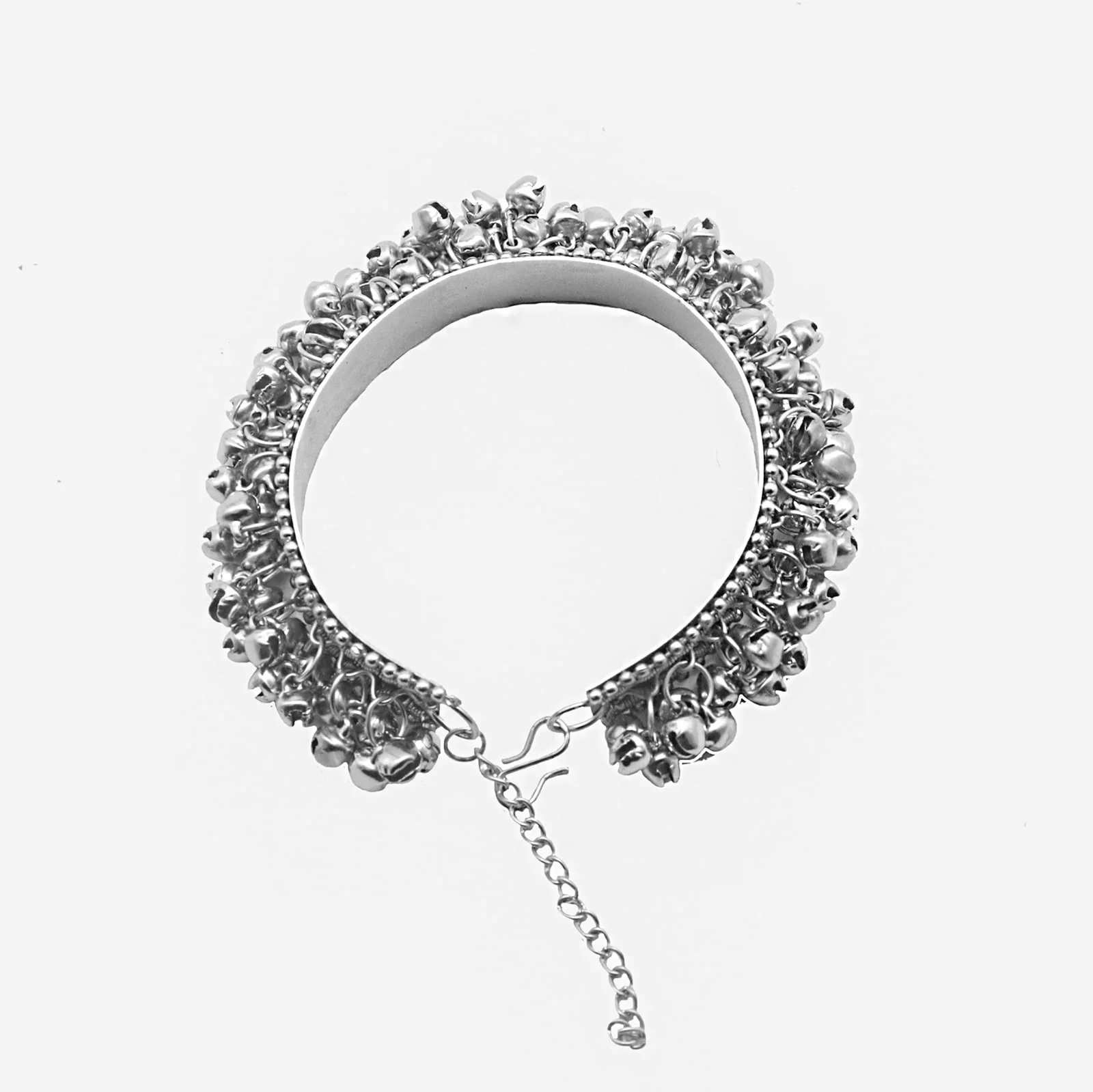 Anusha Silver Oxidized Ghungroo Bangle - Image 5