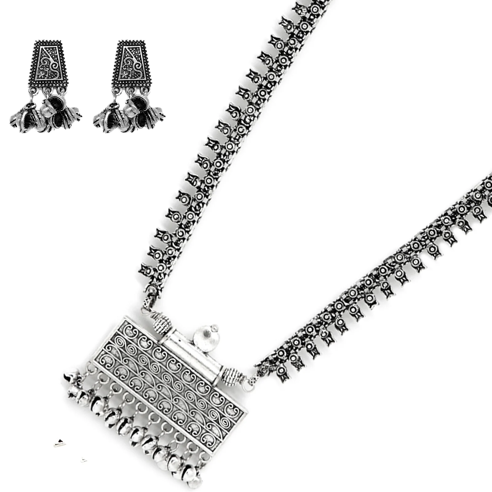 Aparna Metallic Silver Oxidized Jewelry Gift Set - Image 2