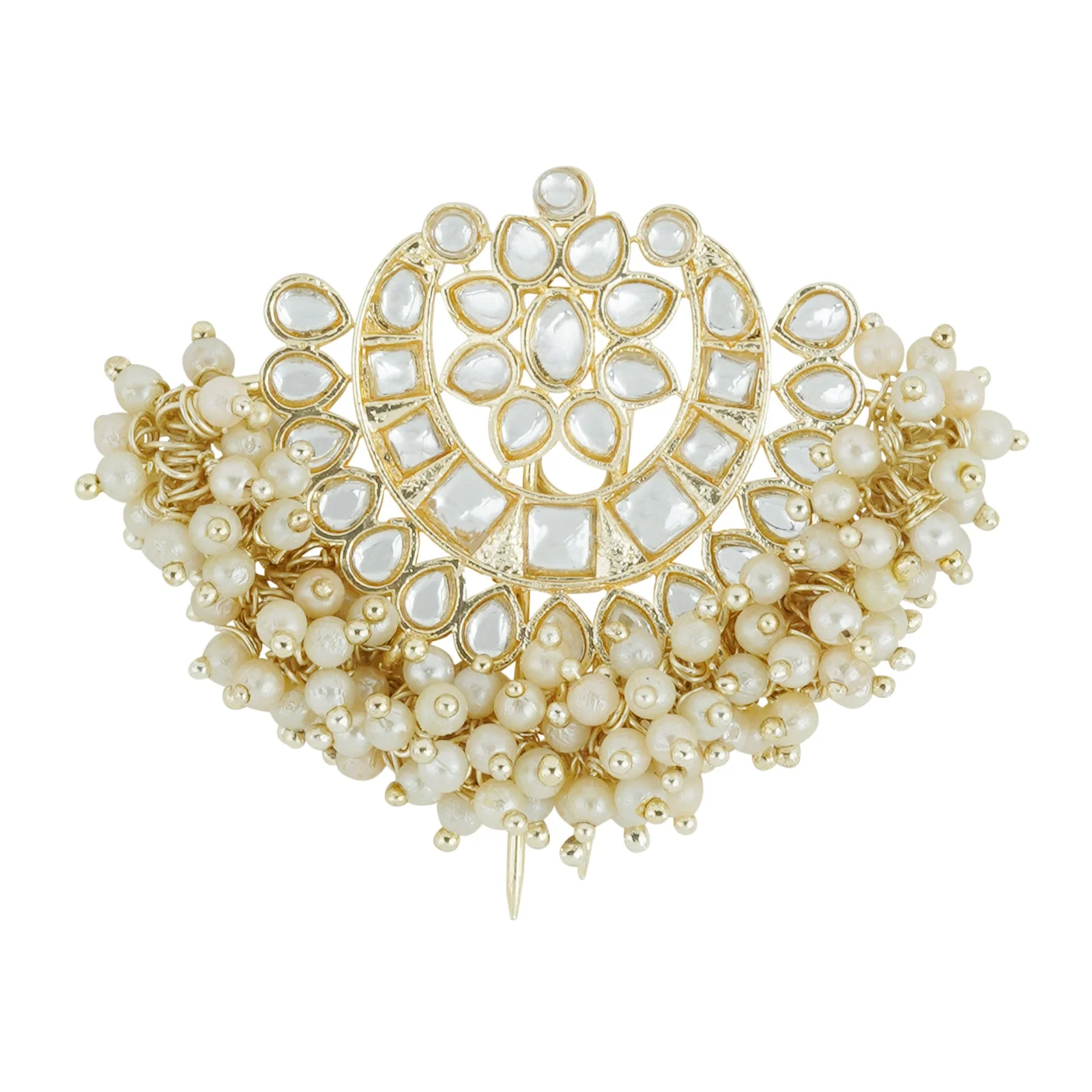 Teejh Archita Pearl and Polki Juda Pin - Image 3
