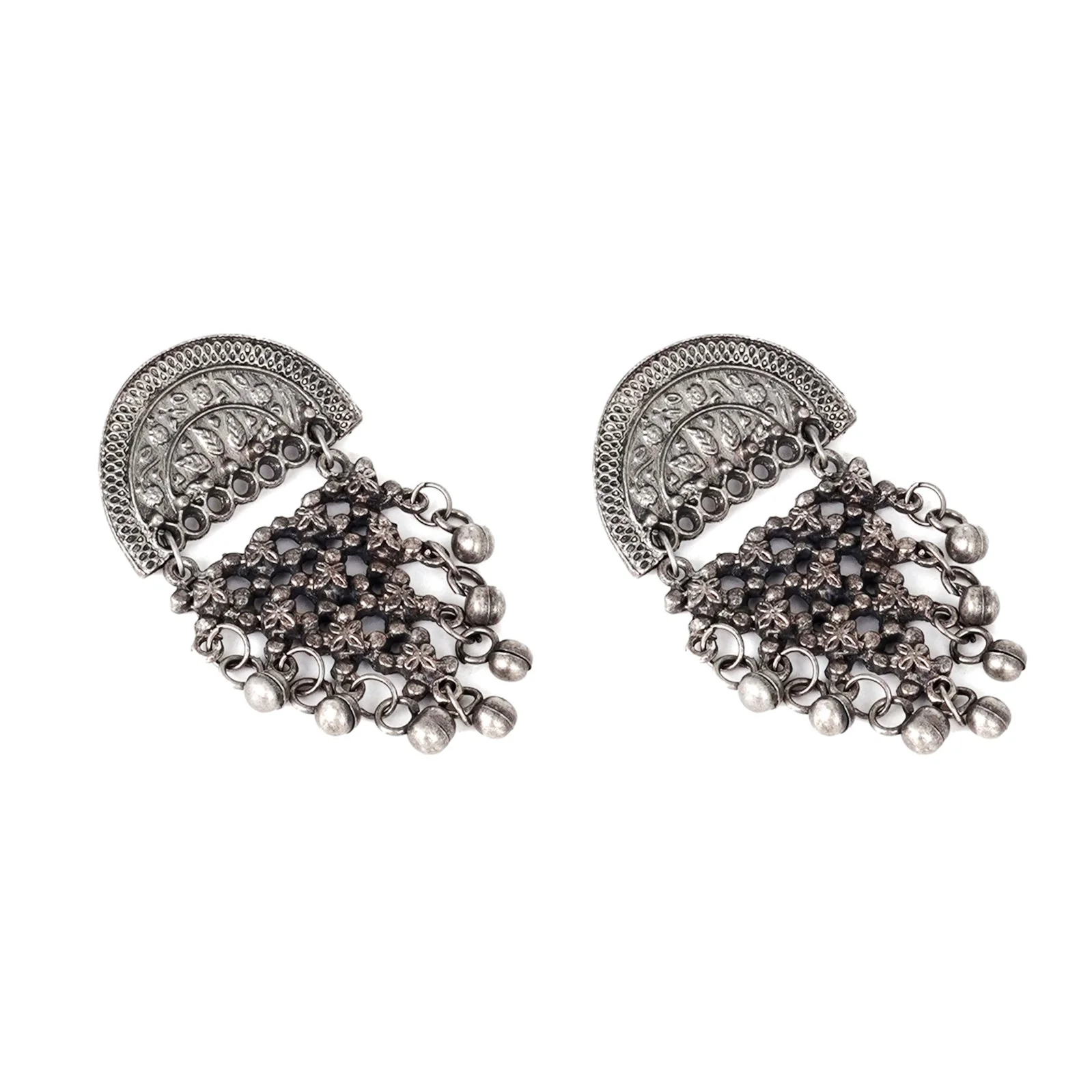 Teejh Arnika Antique Silver Polish Ghungroo EarTeejh Rings - Image 4