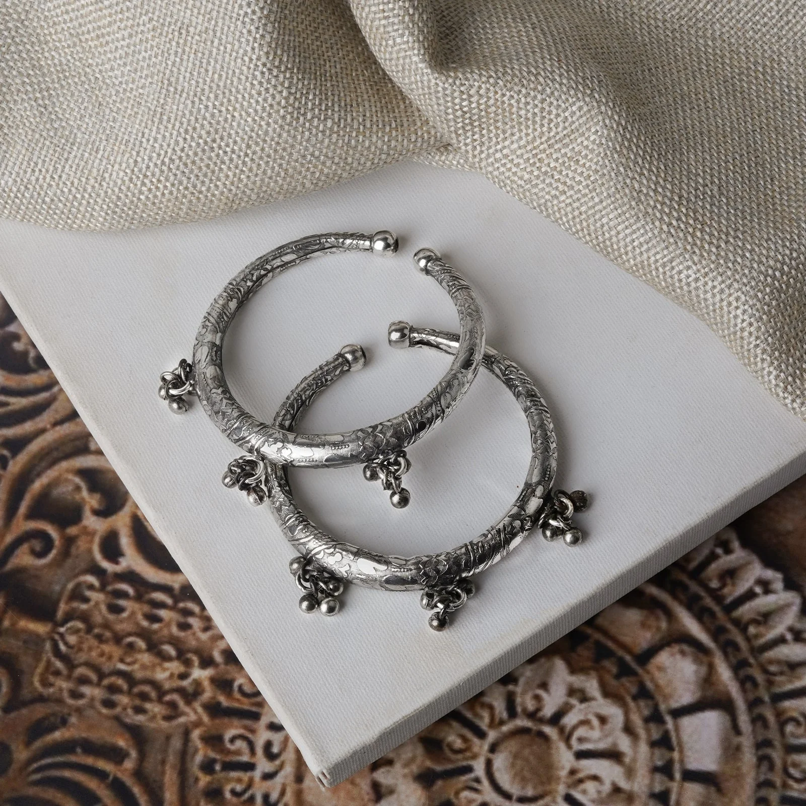 Teejh Asma Silver Oxidised Bracelet - Image 2