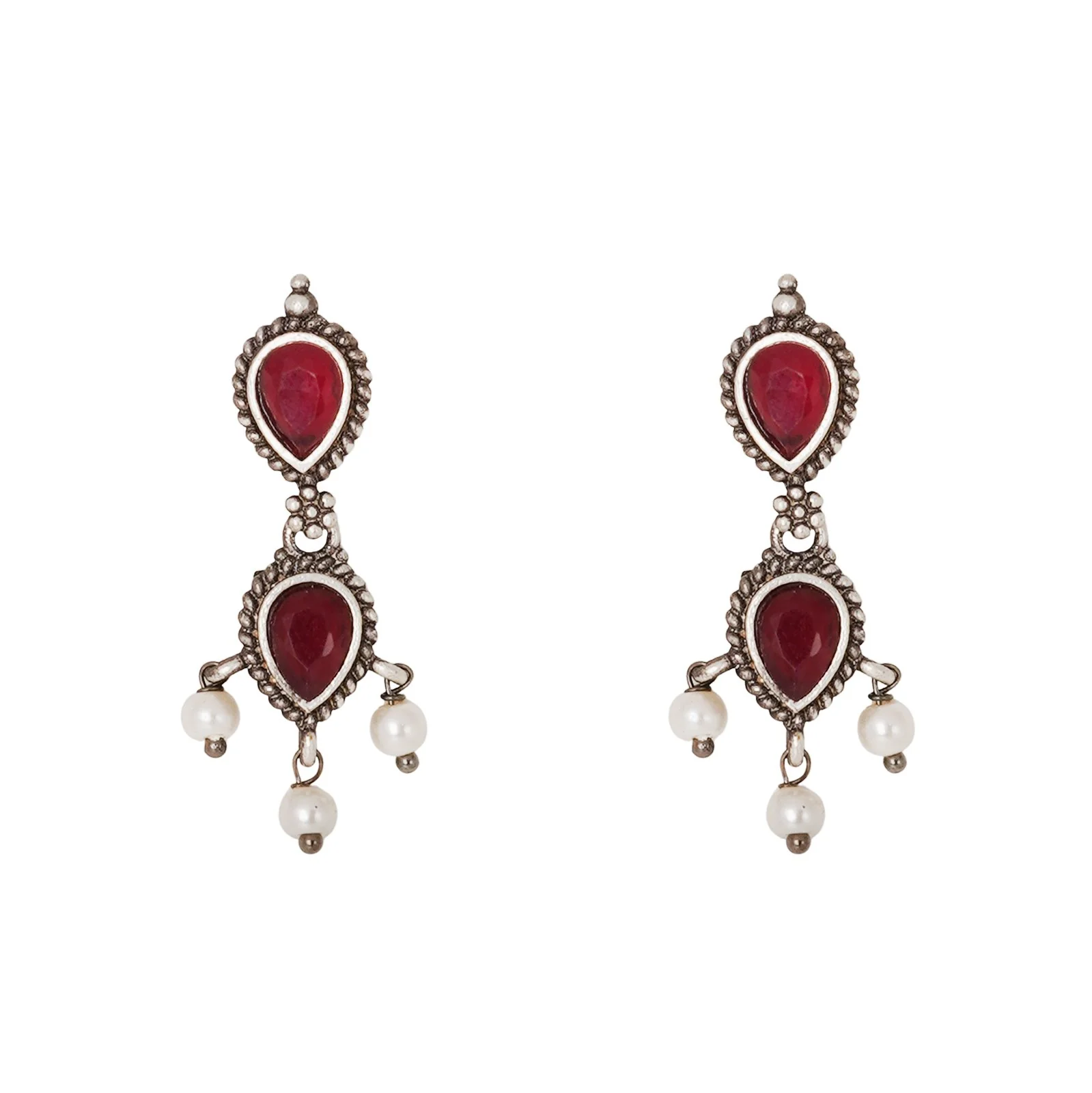 Teejh Binita Pink Stone Pearl Necklace Set - Image 5