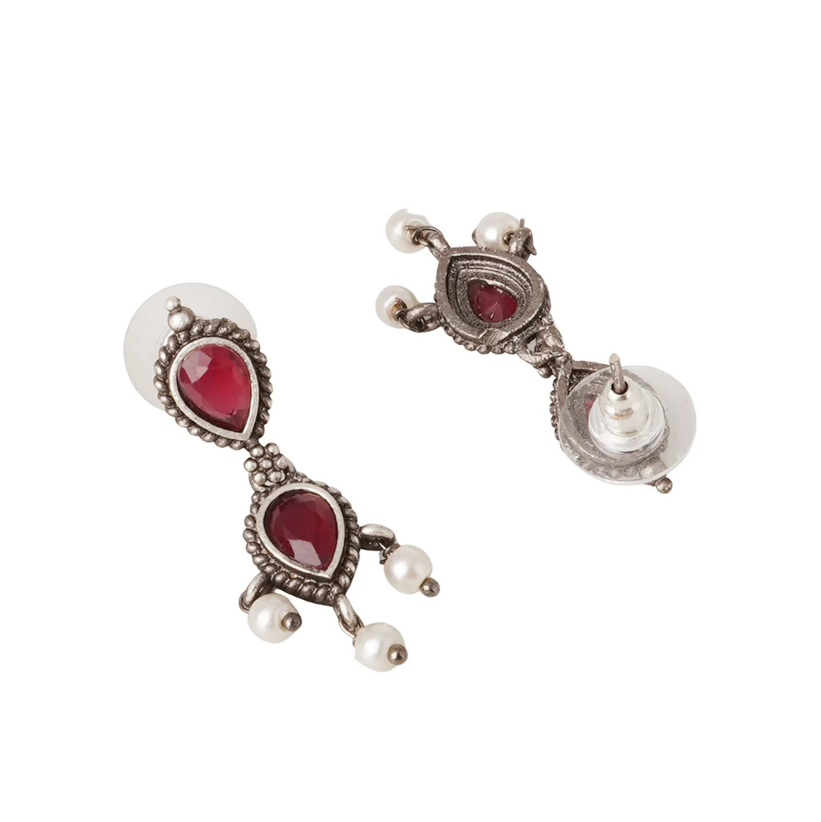 Teejh Binita Pink Stone Pearl Necklace Set - Image 6