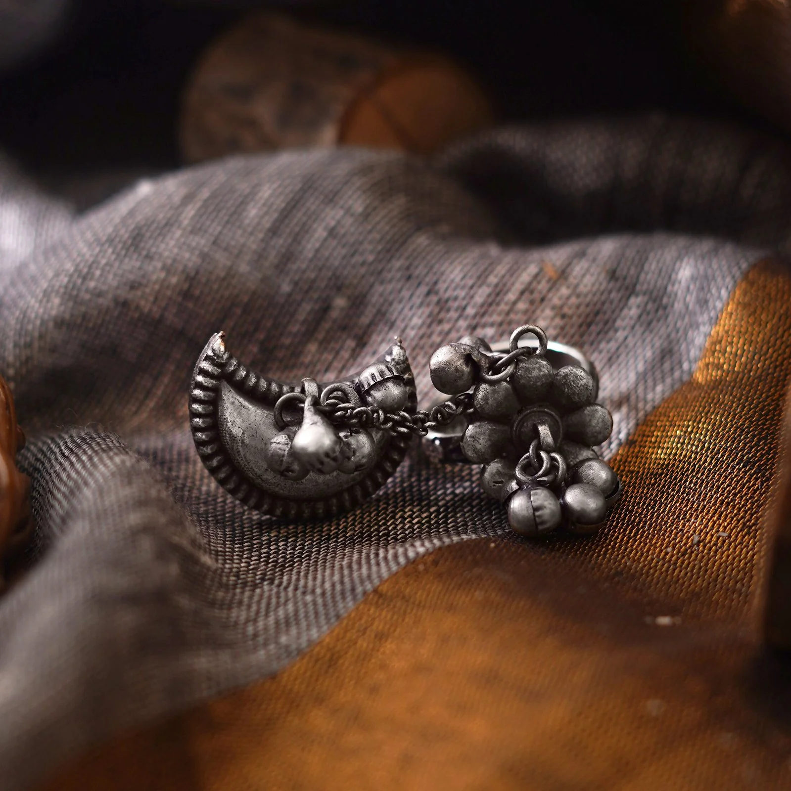 Teejh Chaithra Antique Silver Polish Teejh Ring - Image 3