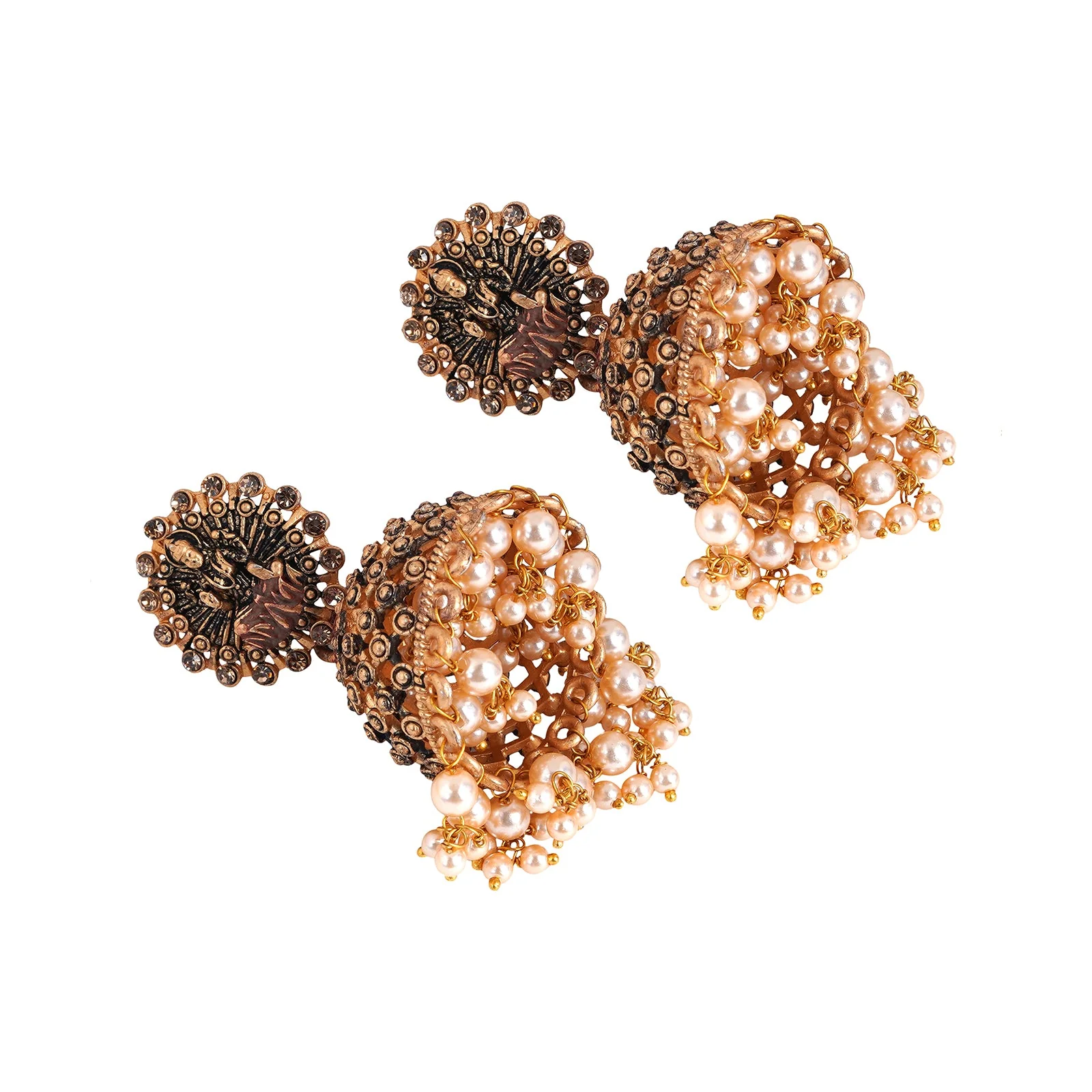 Teejh Chakriya Maroon Gold Enamel Earrings - Image 5