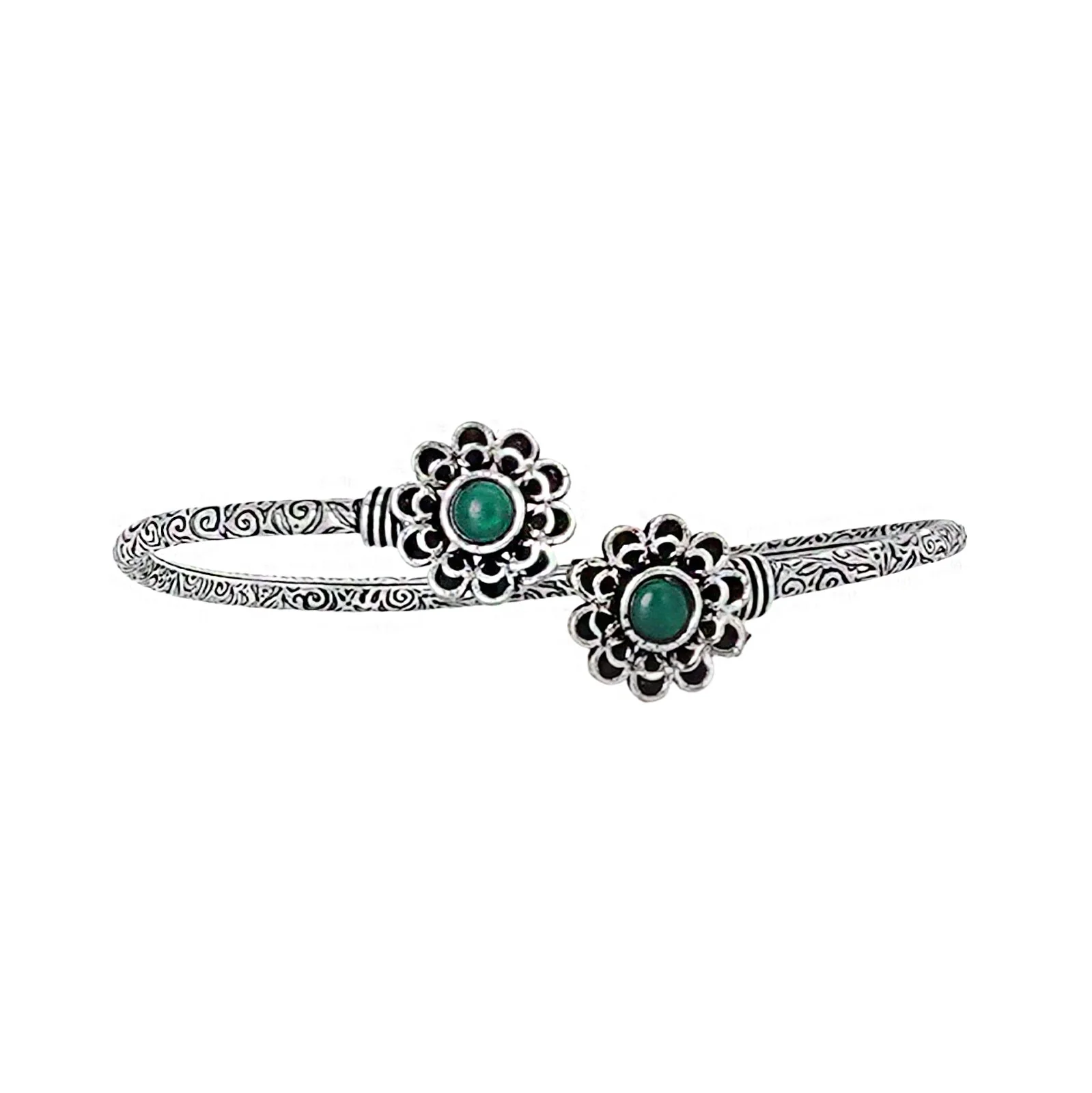 Teejh Chanralatha Silver Oxidised Floral Bracelet - Image 4