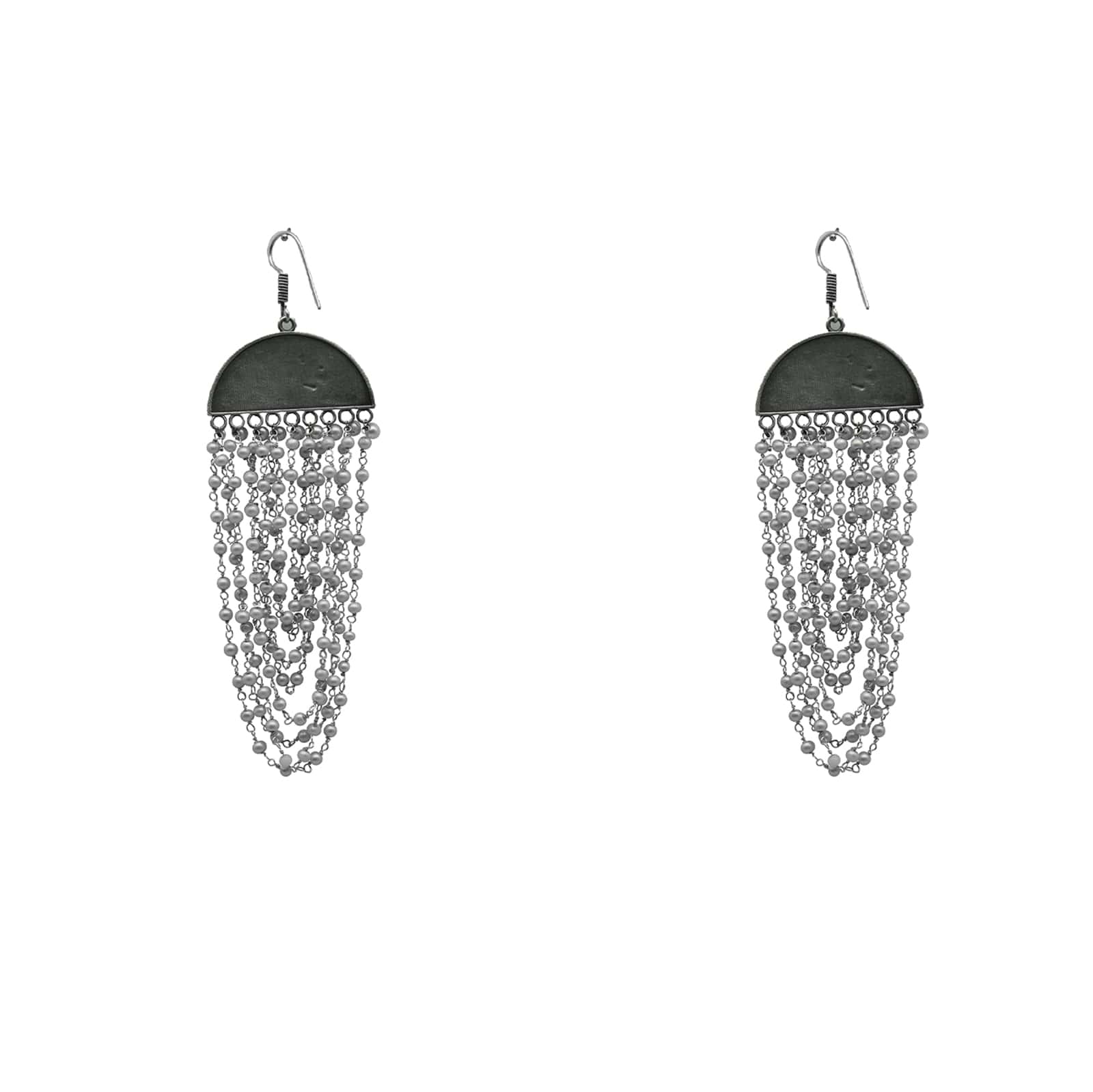 Charu Pearl Layered Silver Oxidized Necklace Set - Image 7