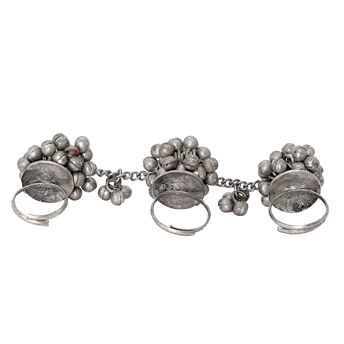 Teejh Chasmum Ghungroo Silver Oxidised Ghungroo Ring - Image 4