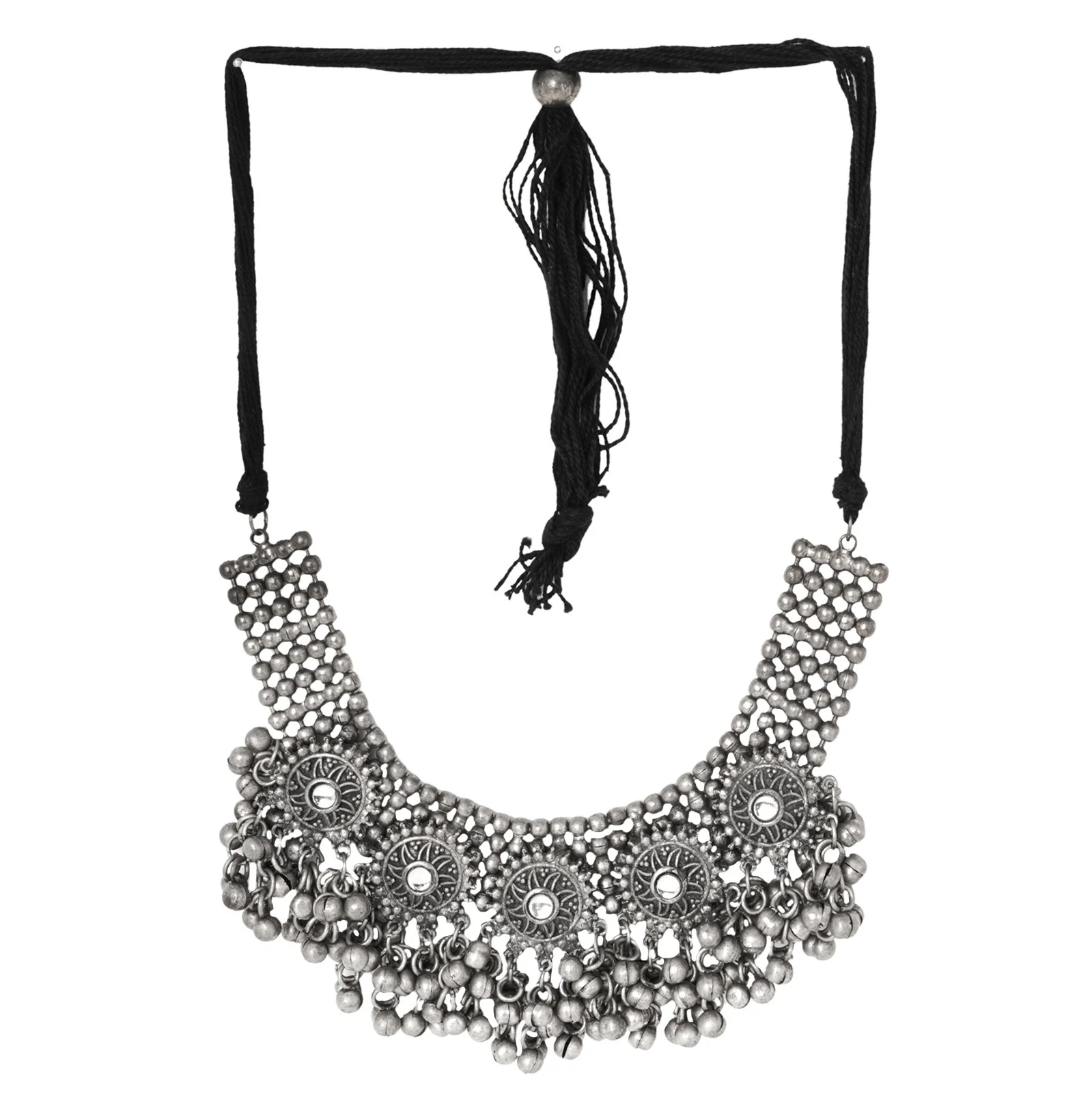 Teejh Chhaya Silver Oxidised Necklace Set - Image 4