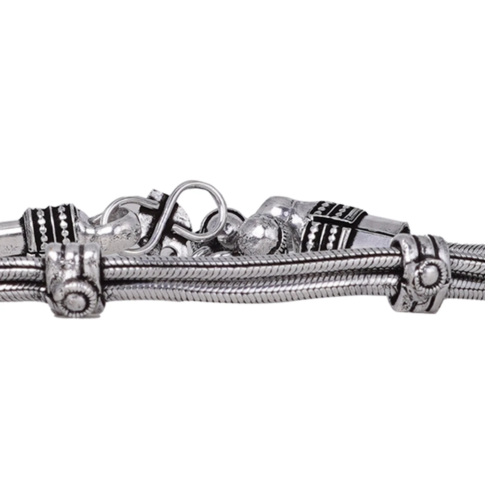 Teejh Chirasvi Ethnic Silver Oxidised Anklets - Image 5
