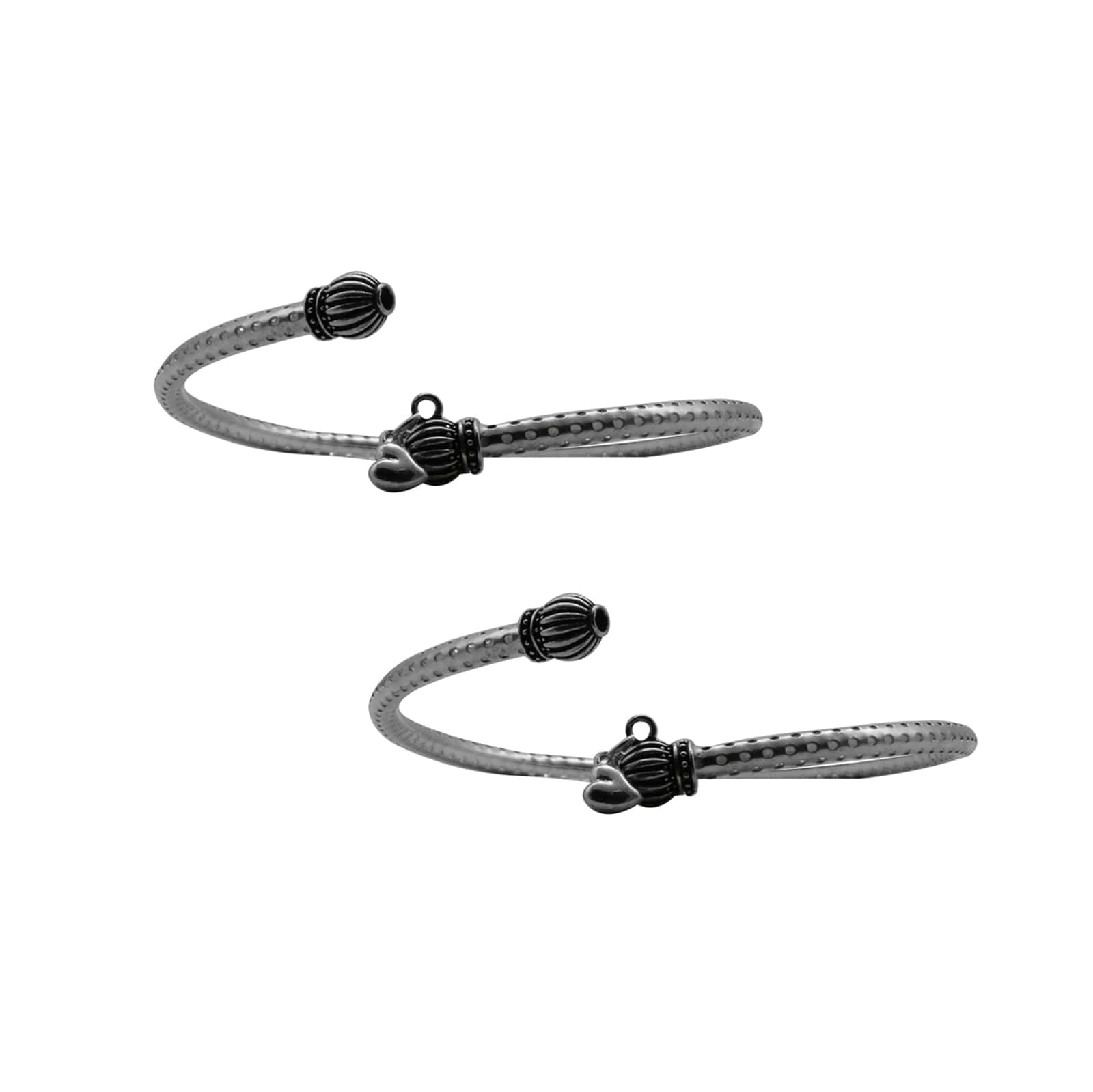 Circular Silver Oxidized Charm Anklets - Image 4